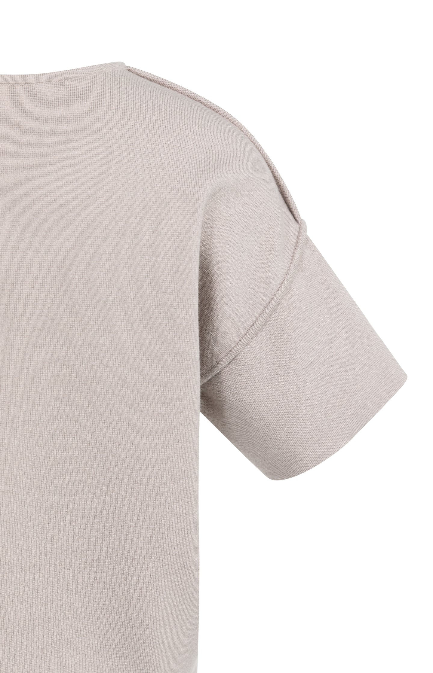 Short sleeve sweater with seam details