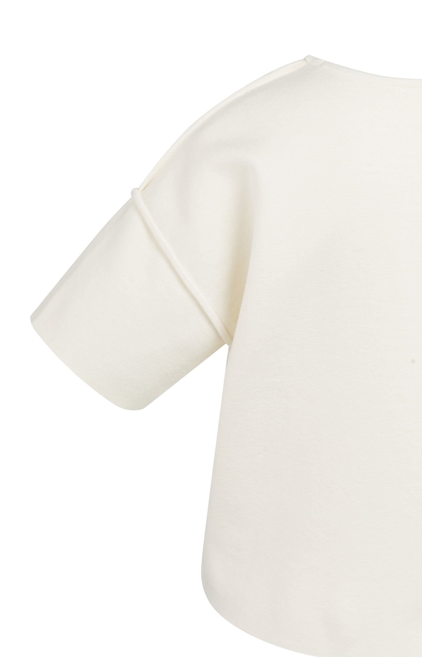 Short sleeve sweater with seam details