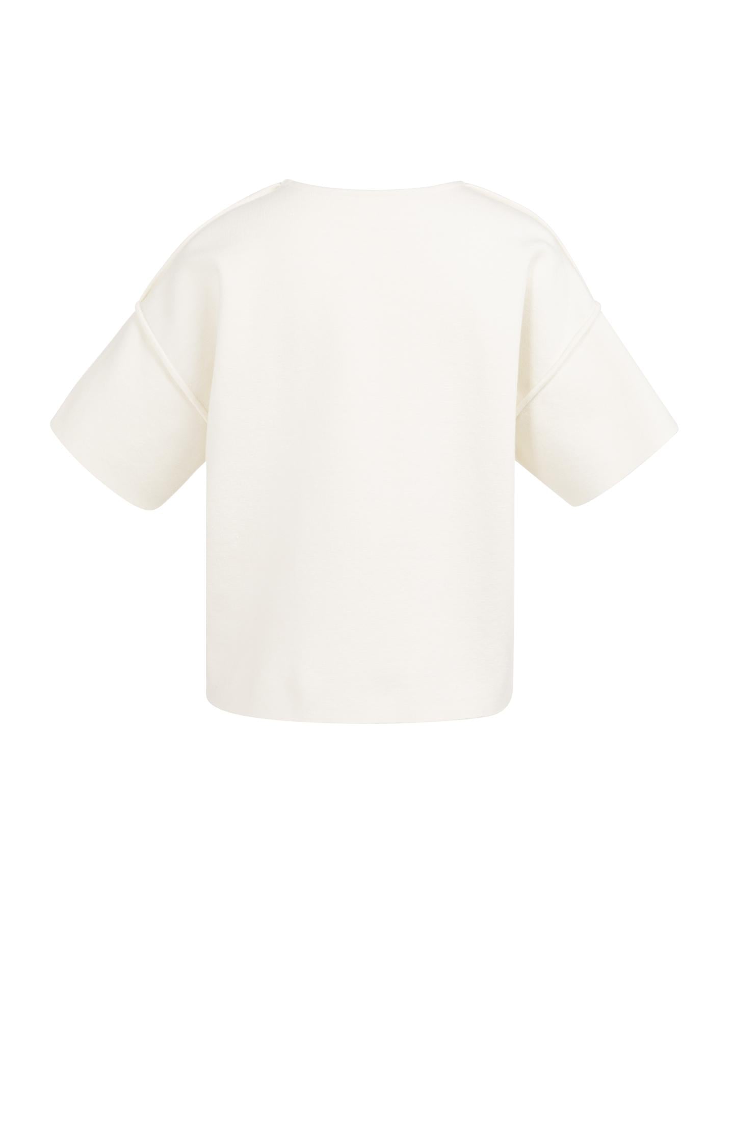 Short sleeve sweater with seam details