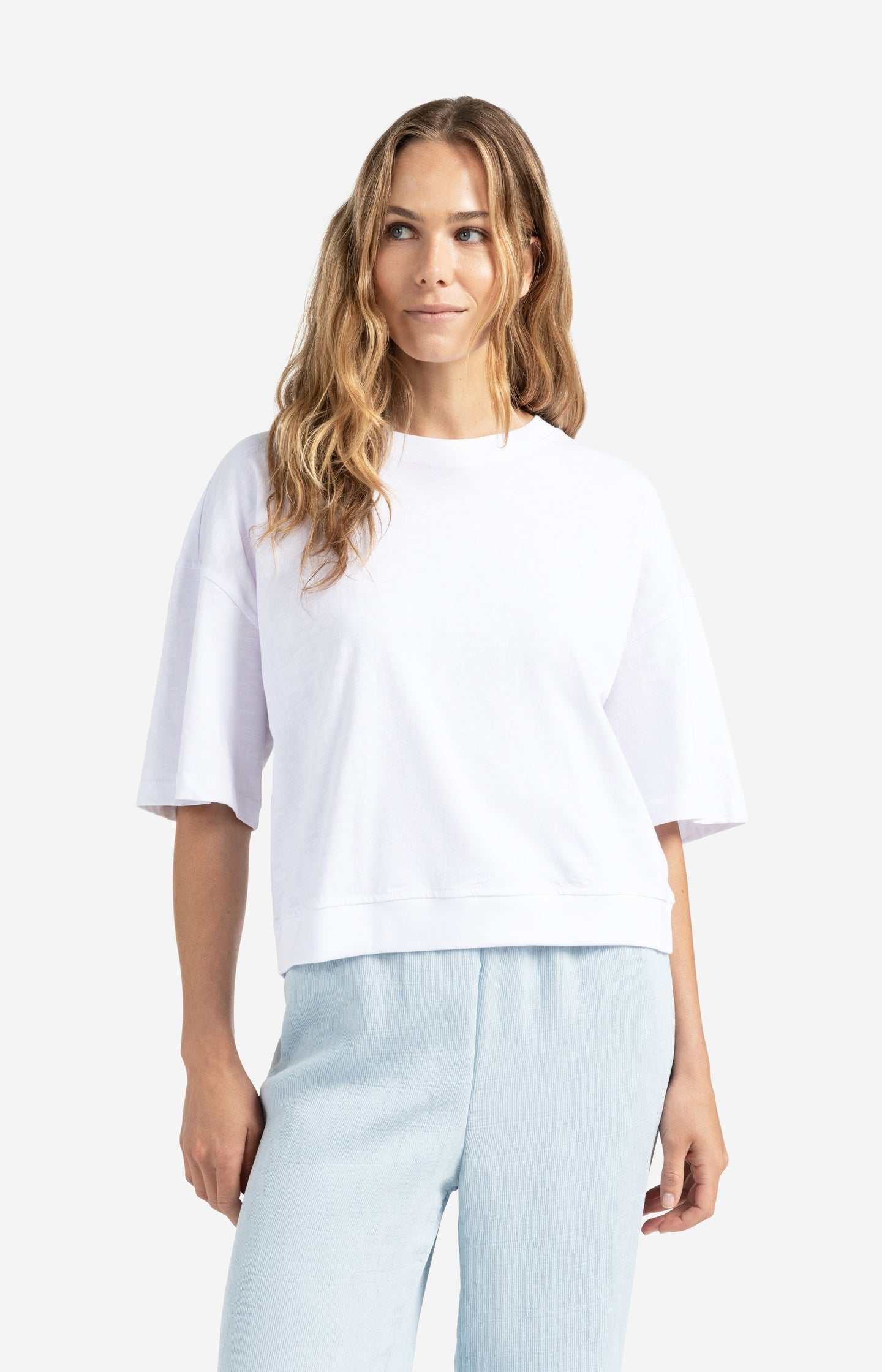 Short sleeve T-shirt with slub texture