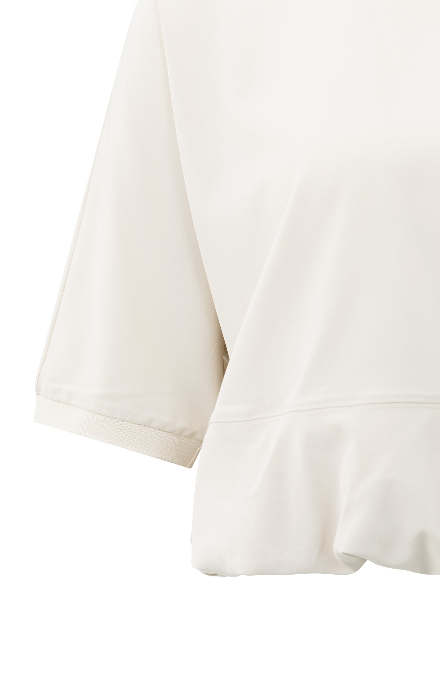 Short sleeve top with balloon hem