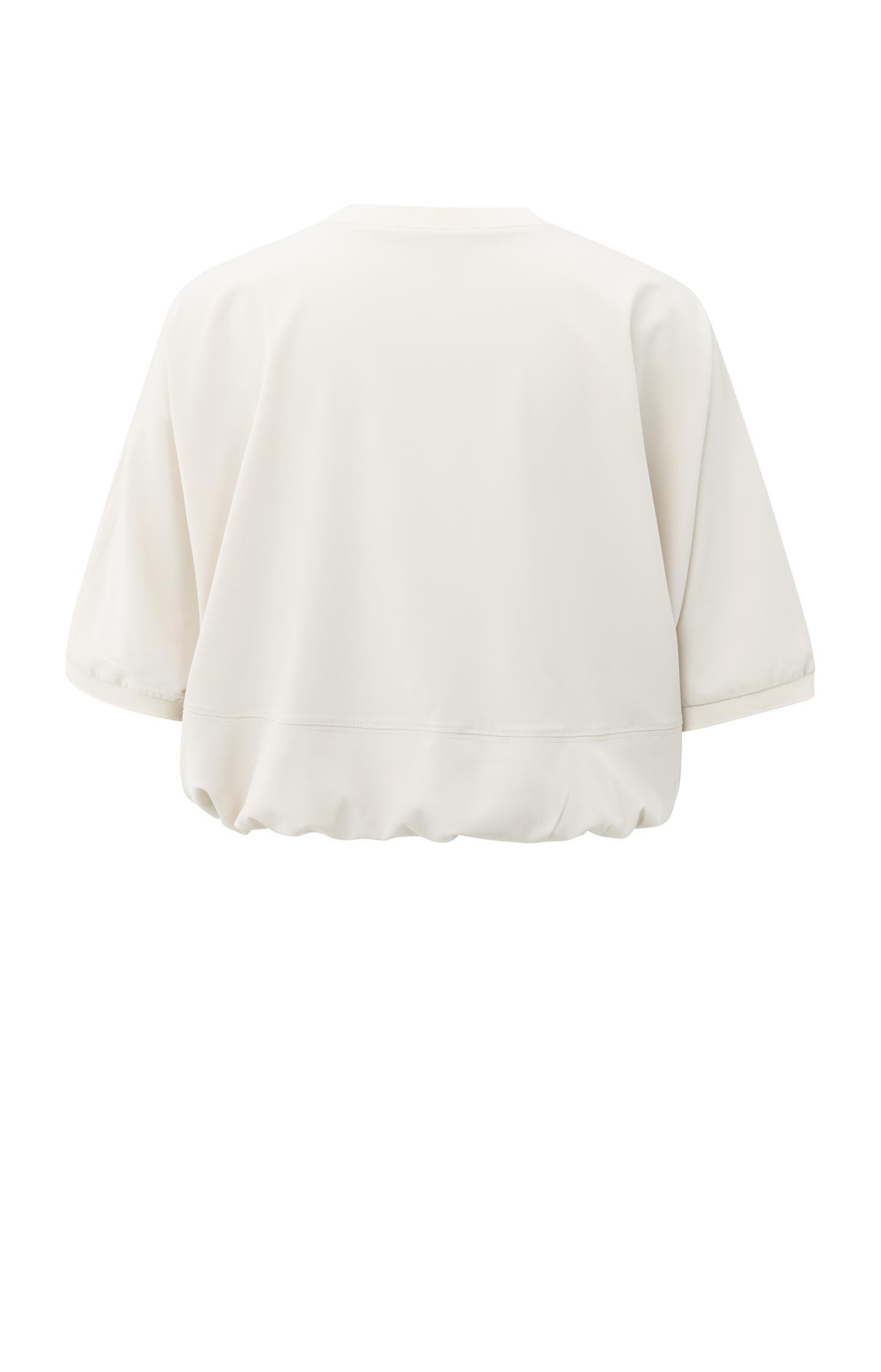 Short sleeve top with balloon hem