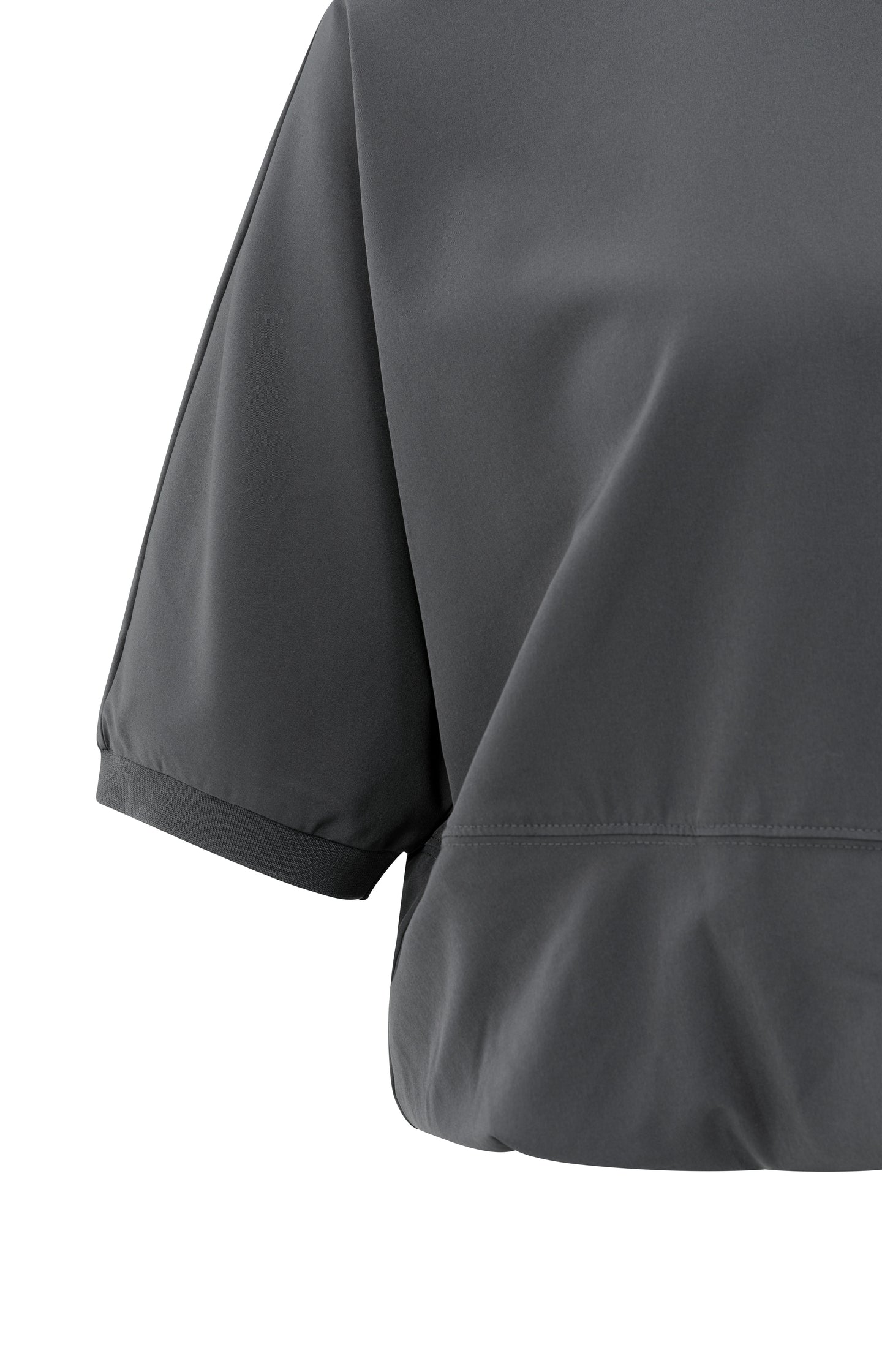 Short sleeve top with balloon hem