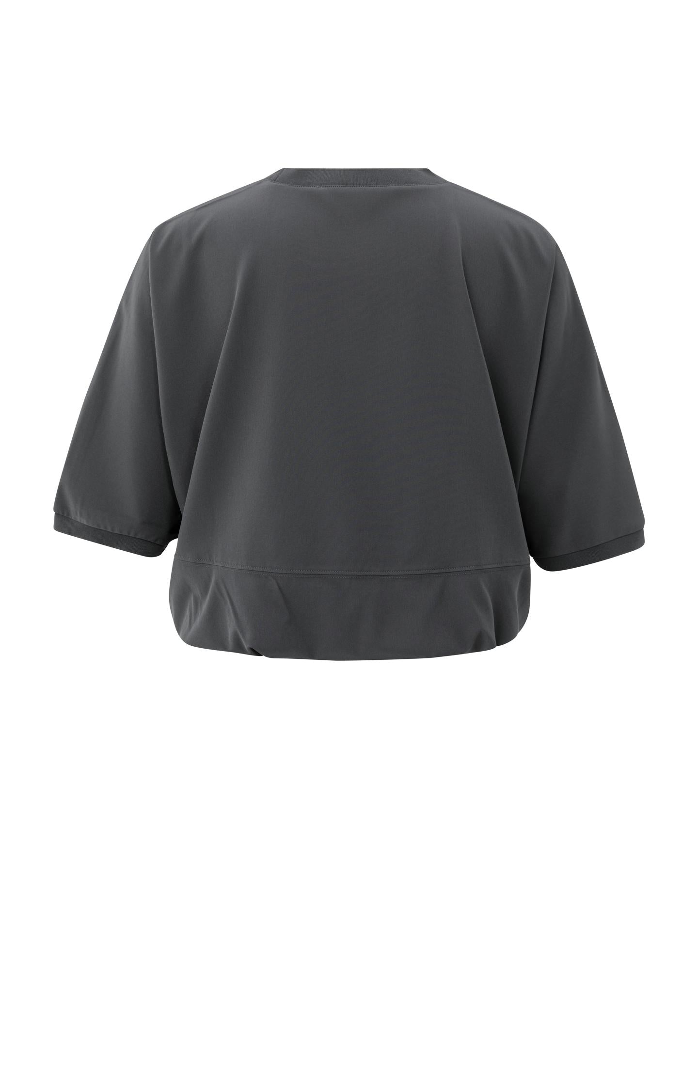 Short sleeve top with balloon hem