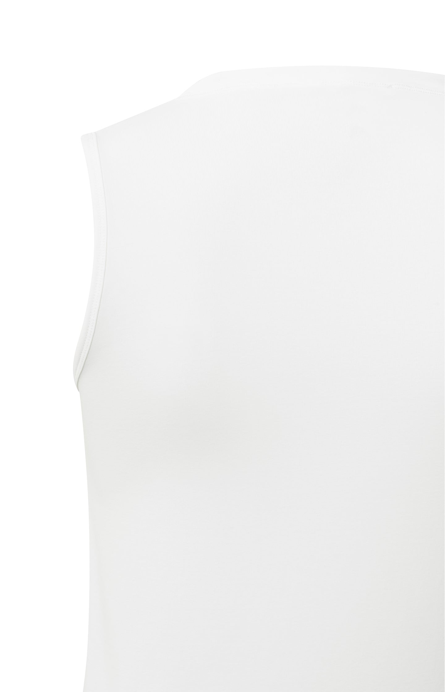 Singlet with detailed neck in regular fit - Pure White