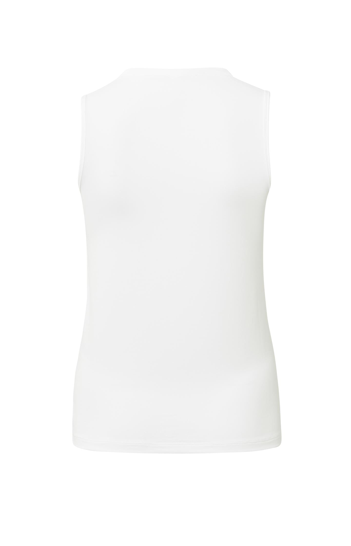 Singlet with detailed neck in regular fit - Pure White