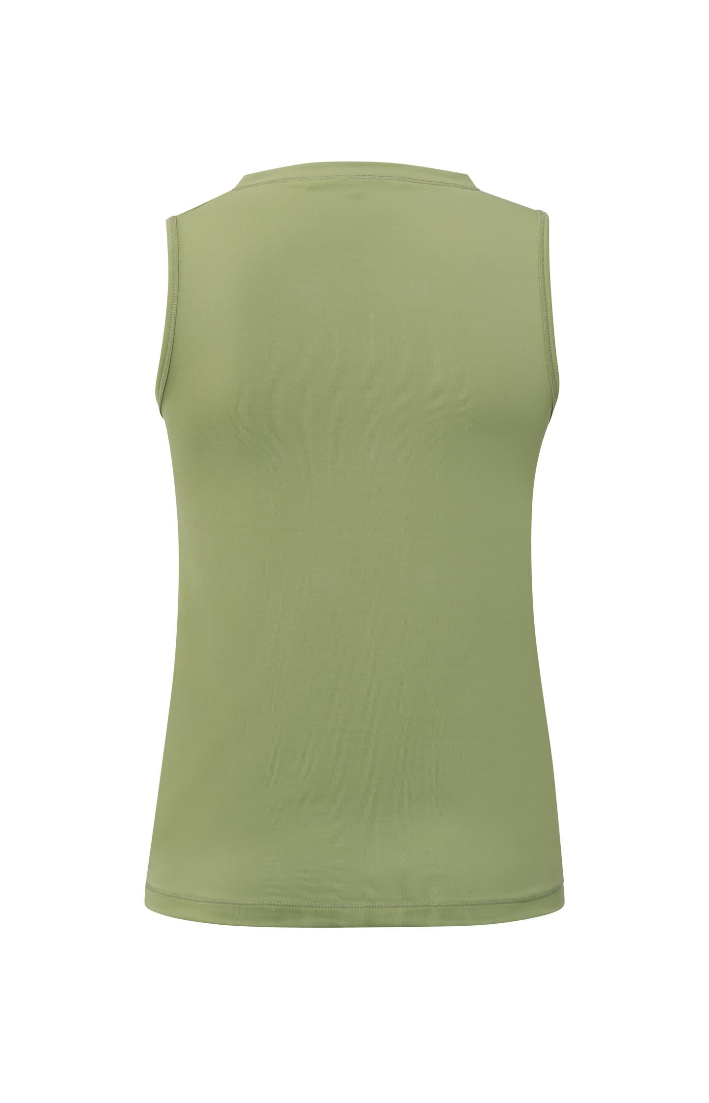 Singlet with detailed neck in regular fit - Sage Green