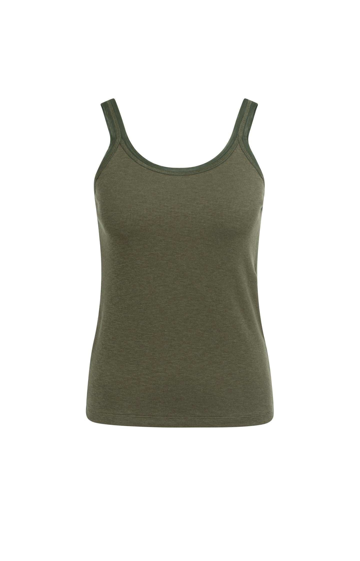 Ribbed singlet with mesh detail