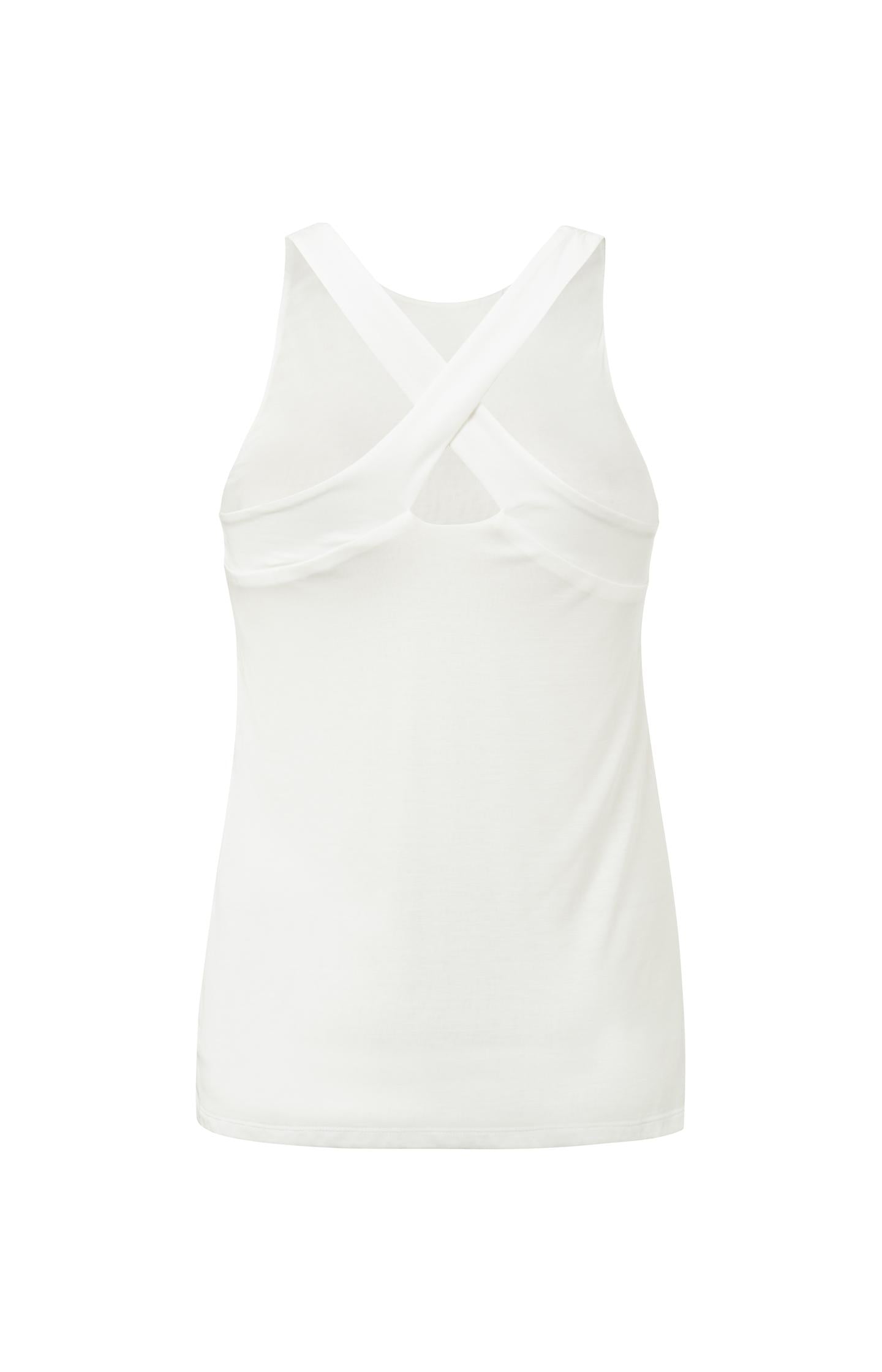 Singlet with round neck and crossed straps on back