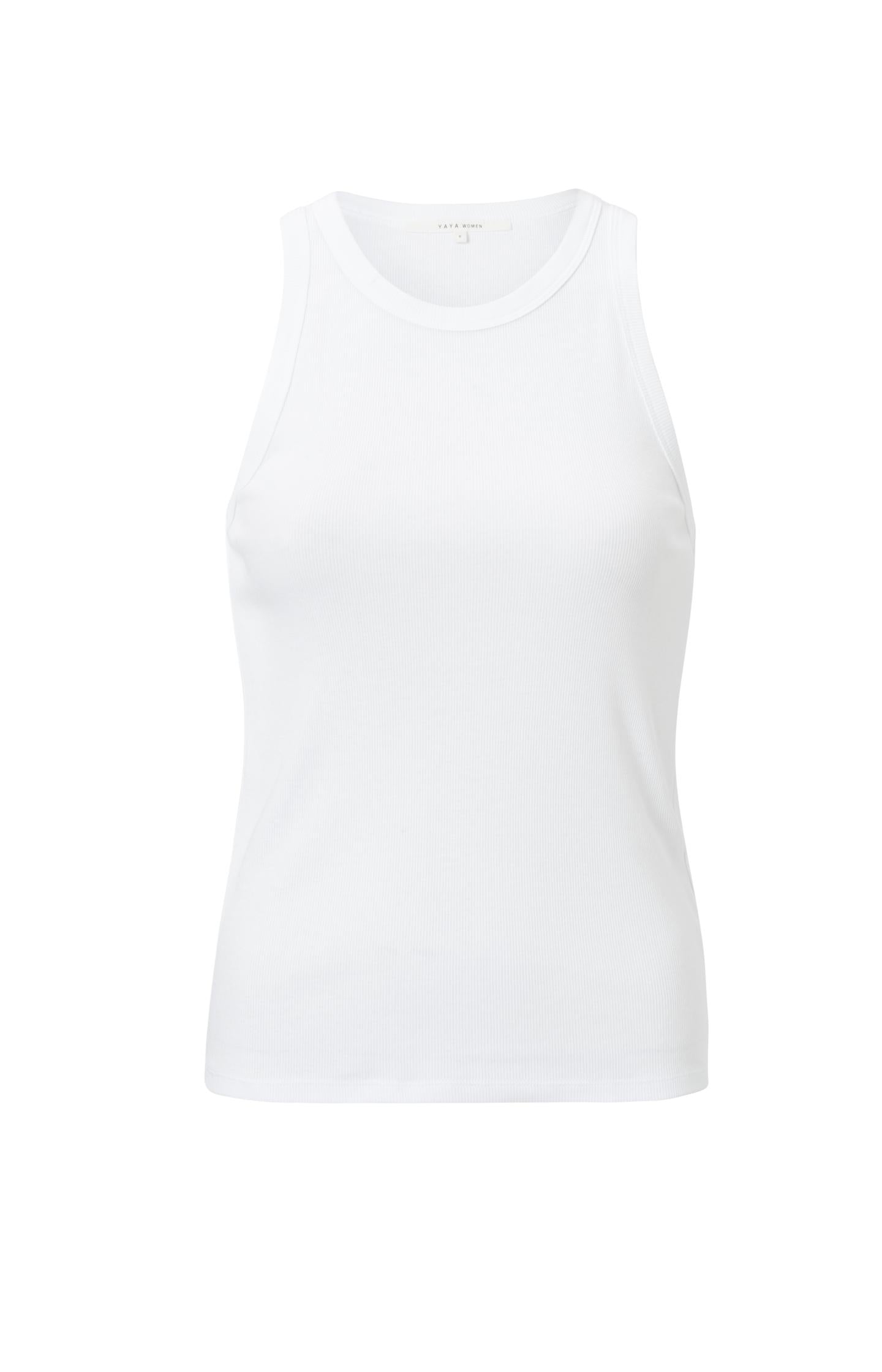 Singlet with round neck, regular fit and cotton rib fabric - Type: product