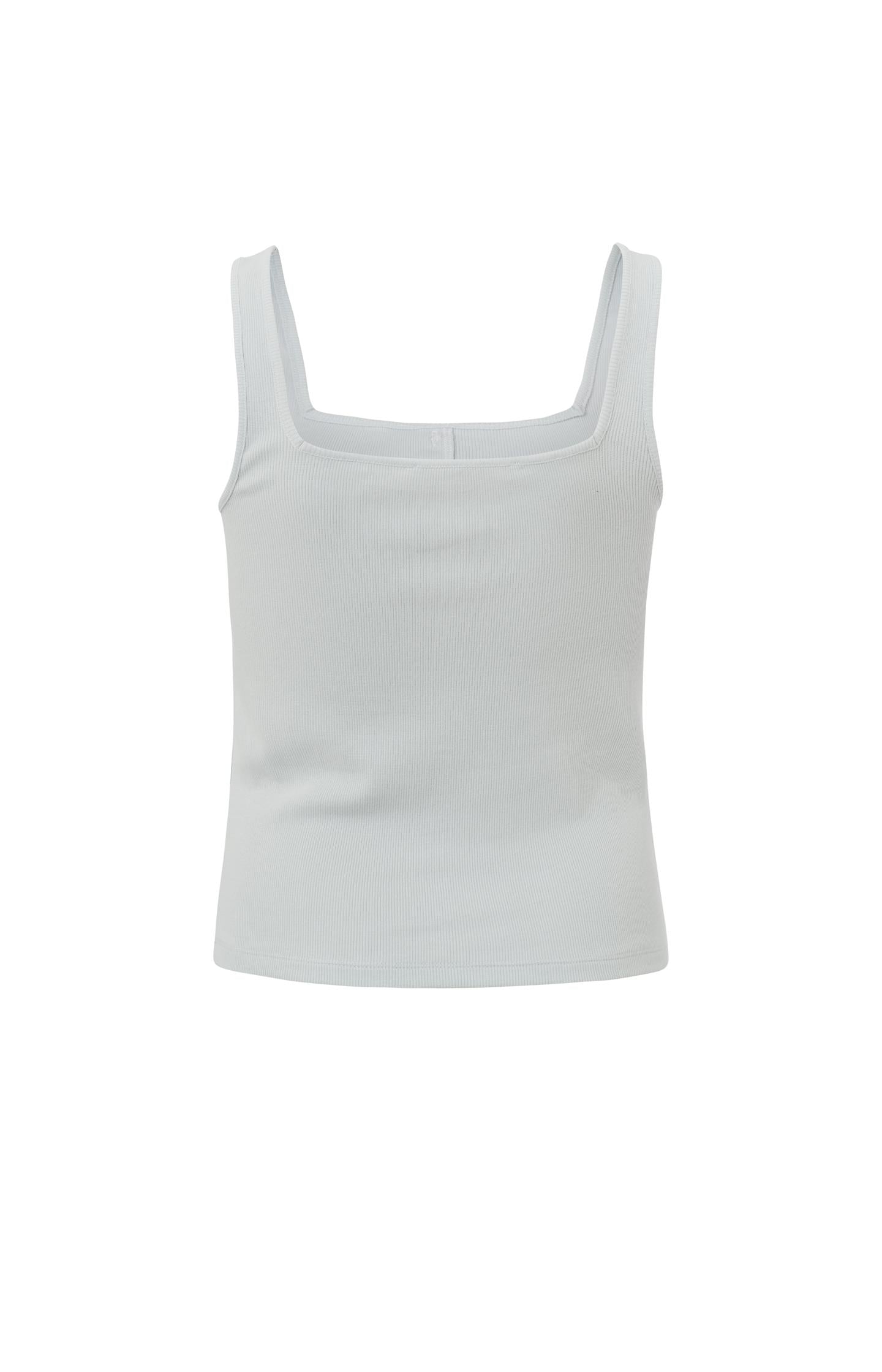 Singlet with square neck and buttons in regular fit