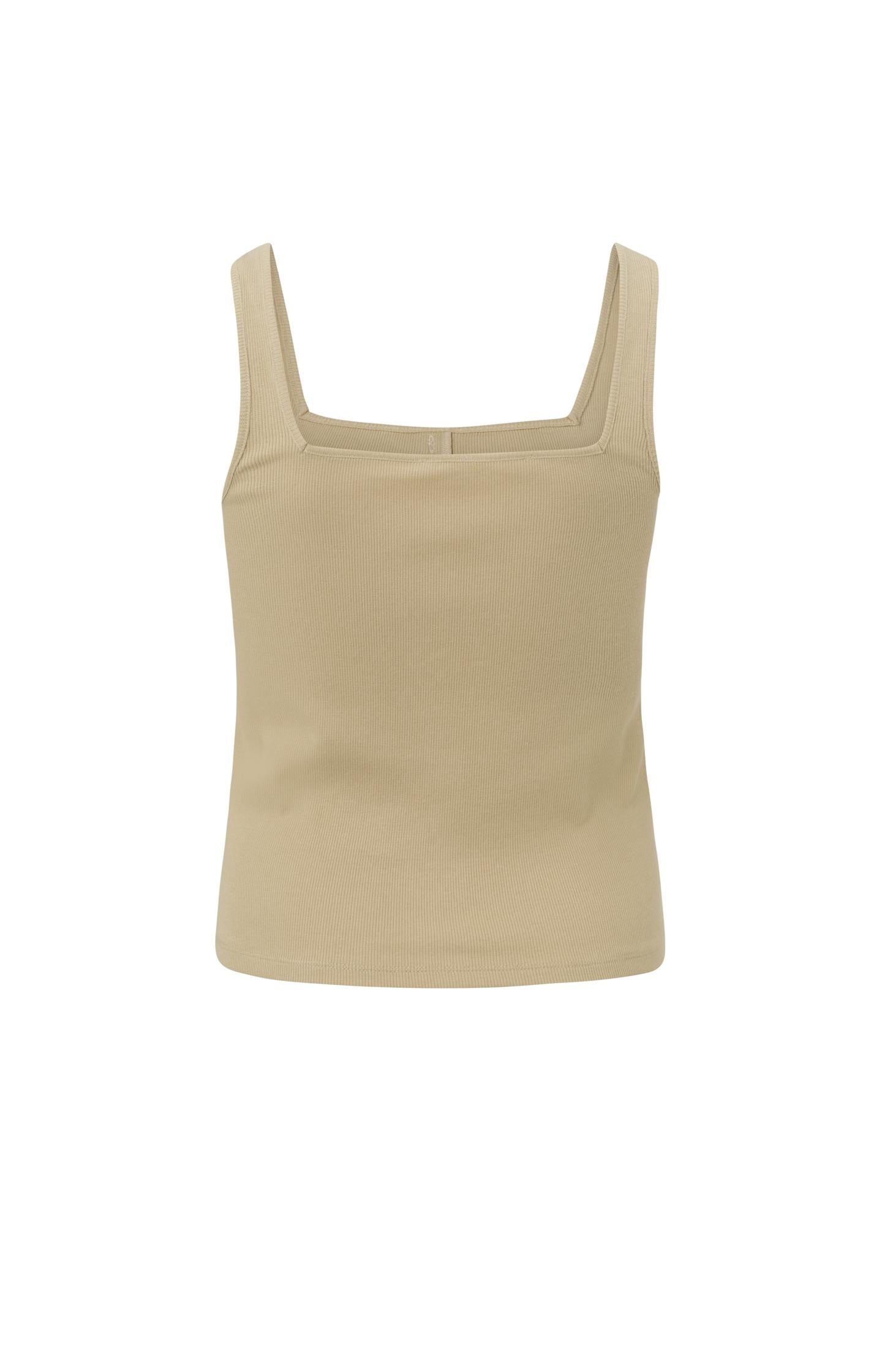 Singlet with square neck and buttons in regular fit