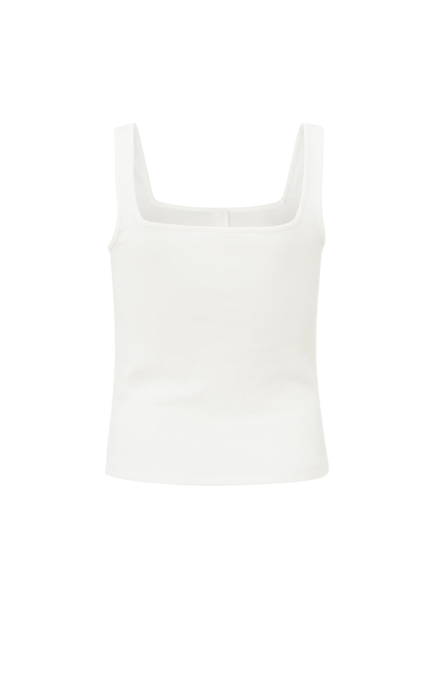 Singlet with square neck and buttons in regular fit