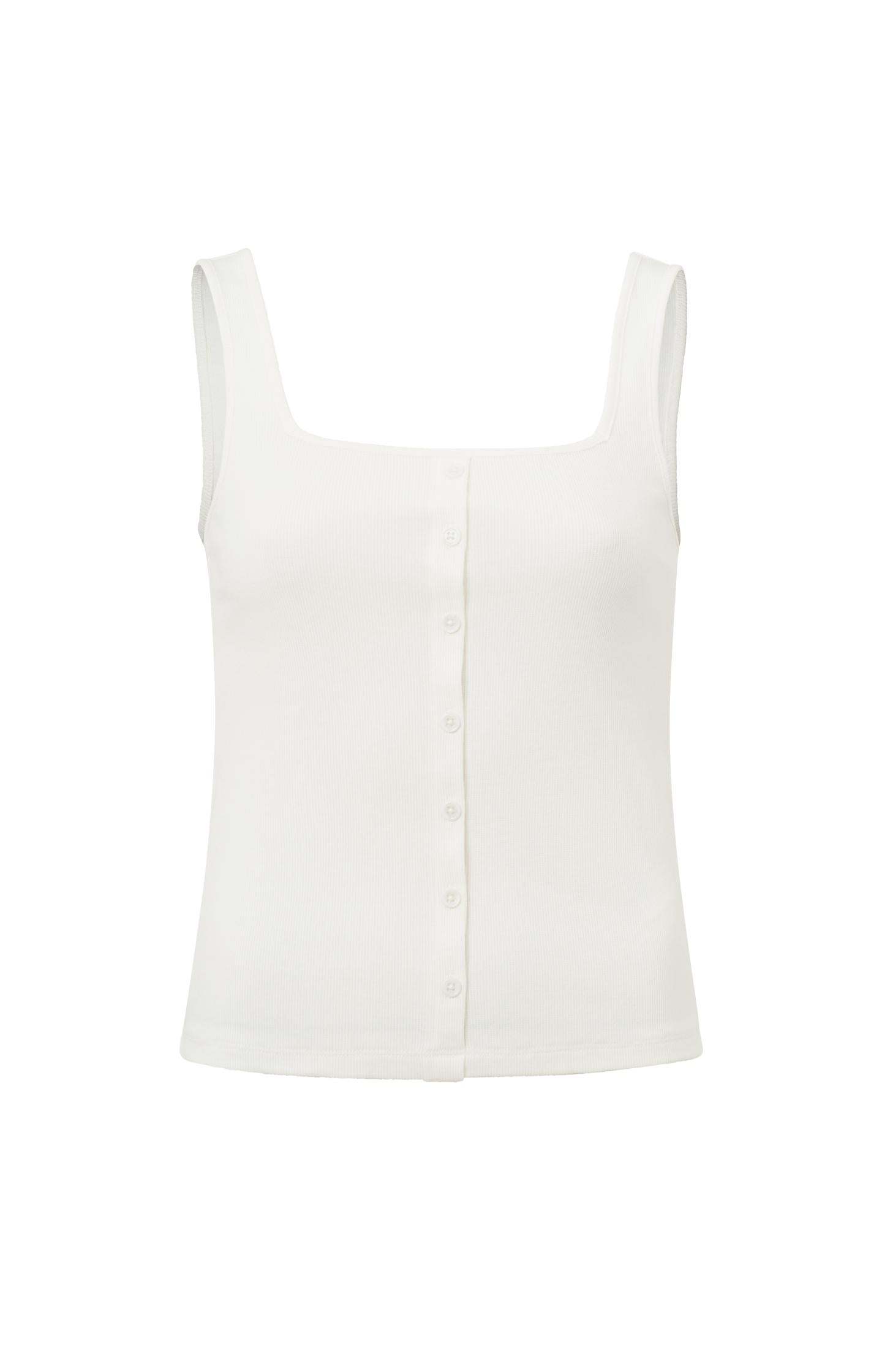 Singlet with square neck and buttons in regular fit - Type: product