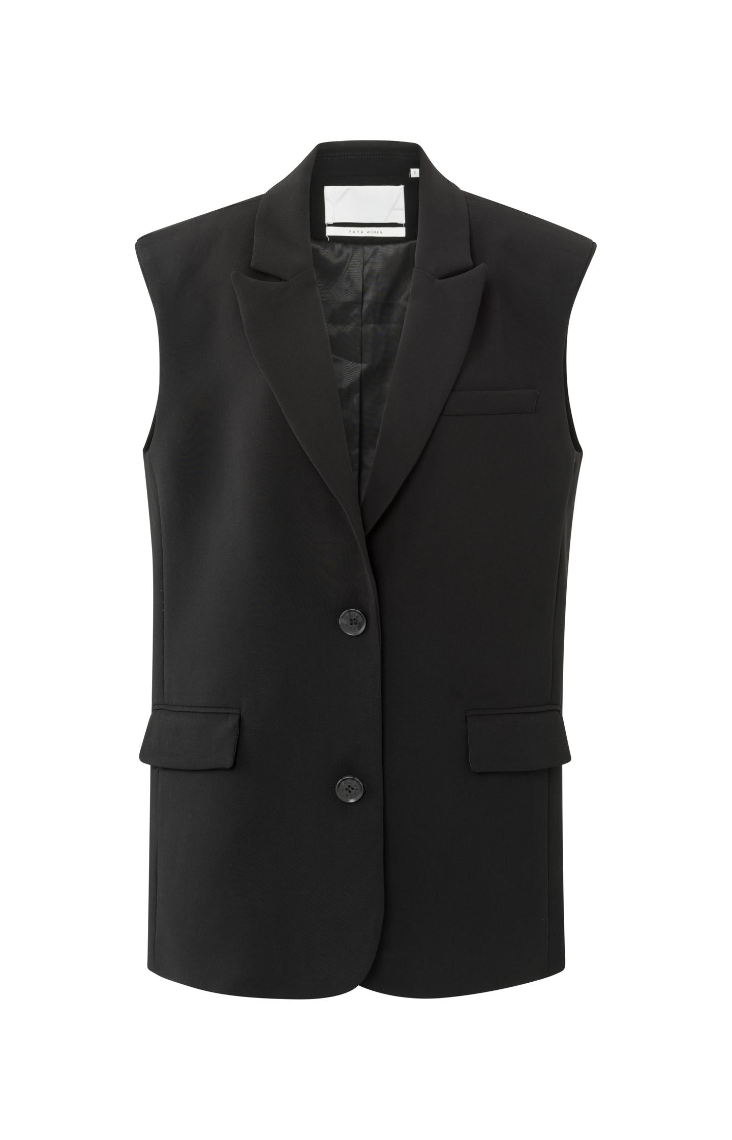 Sleeveless blazer with pockets and buttons in oversized fit - Type: product