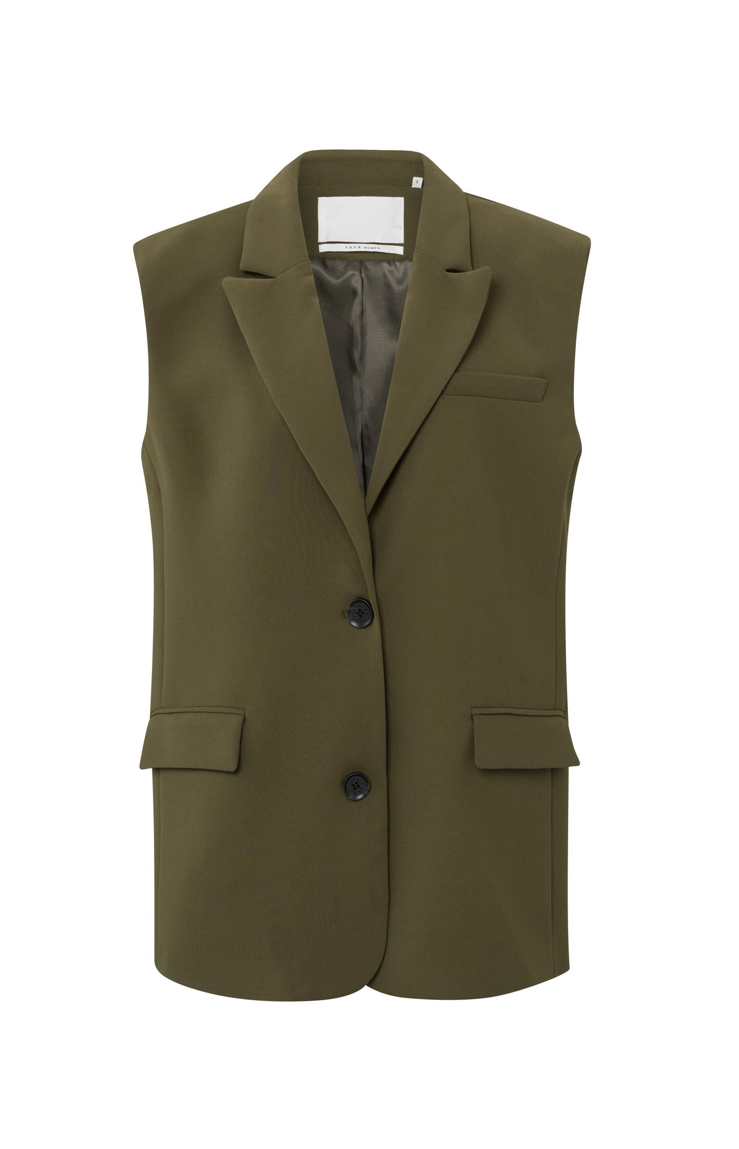 Sleeveless blazer with pockets and buttons in oversized fit - Type: product