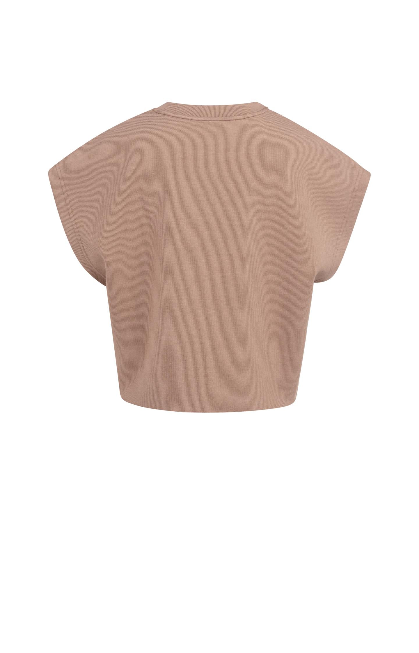 Sleeveless boxy sweatshirt with ribbed details