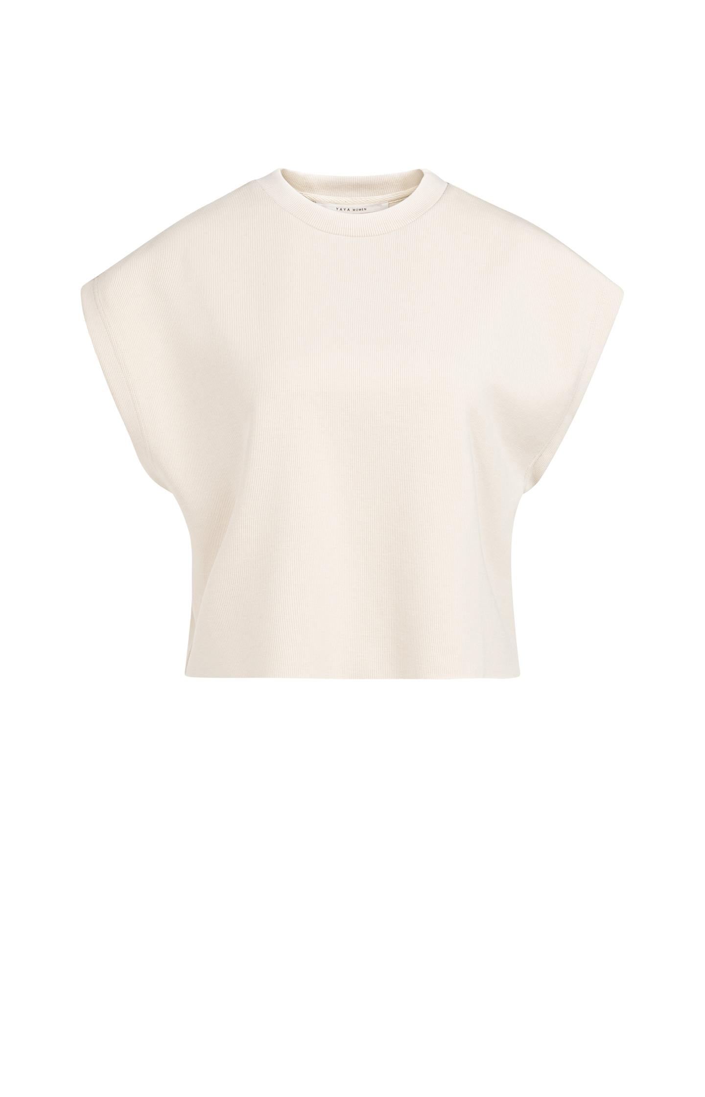 Sleeveless boxy sweatshirt with ribbed details - Type: product
