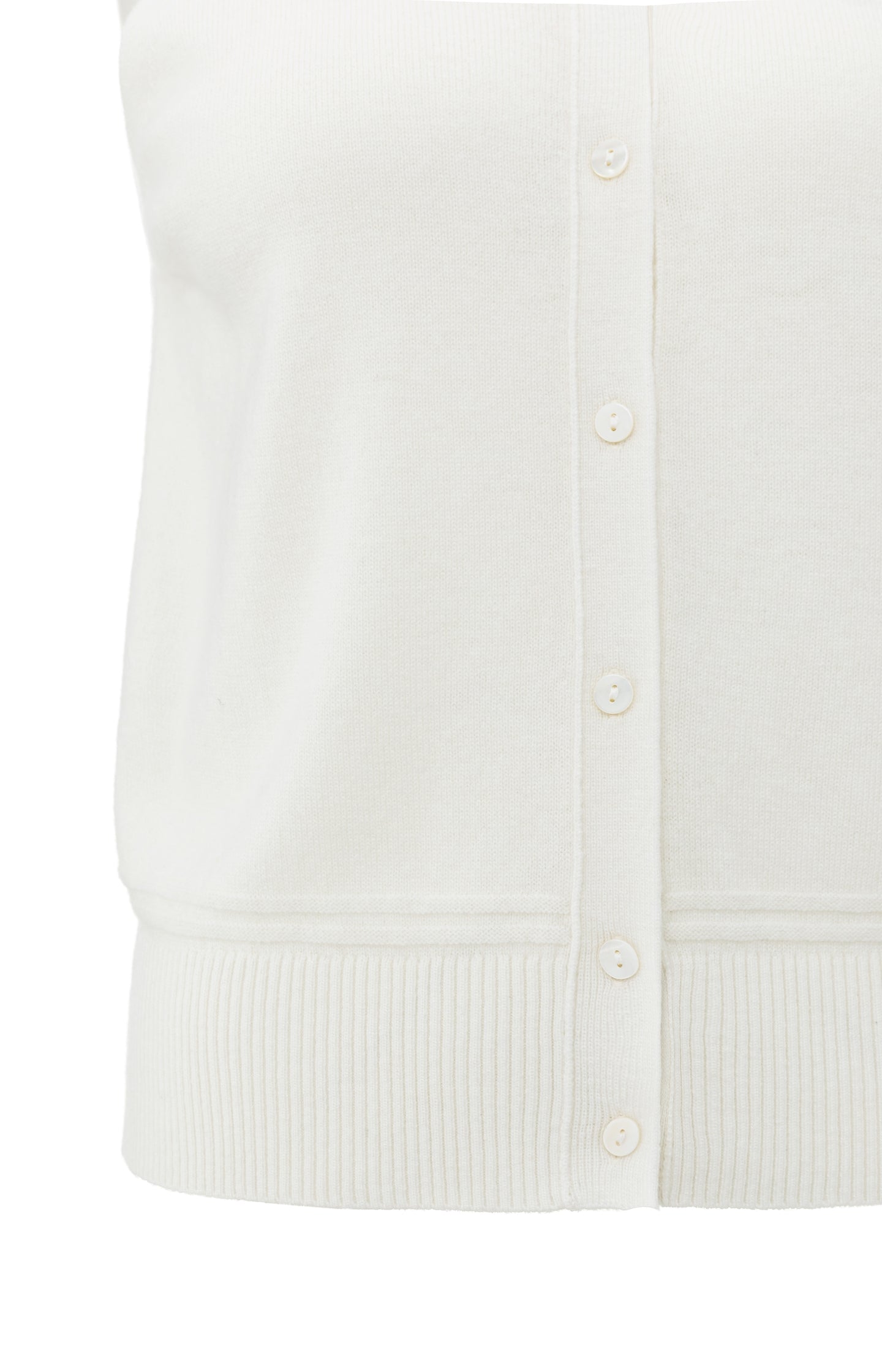 Sleeveless cardigan with collar and button closure