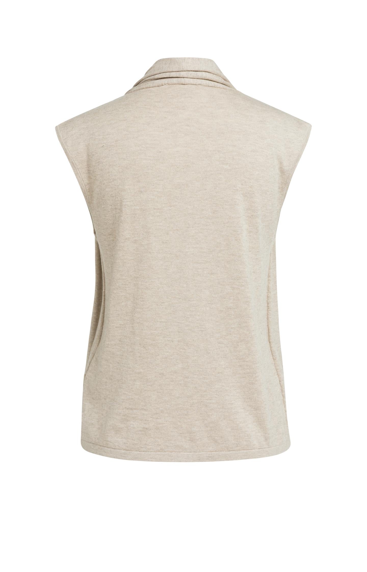 Sleeveless cardigan with double layer and buttons - Type: lookbook