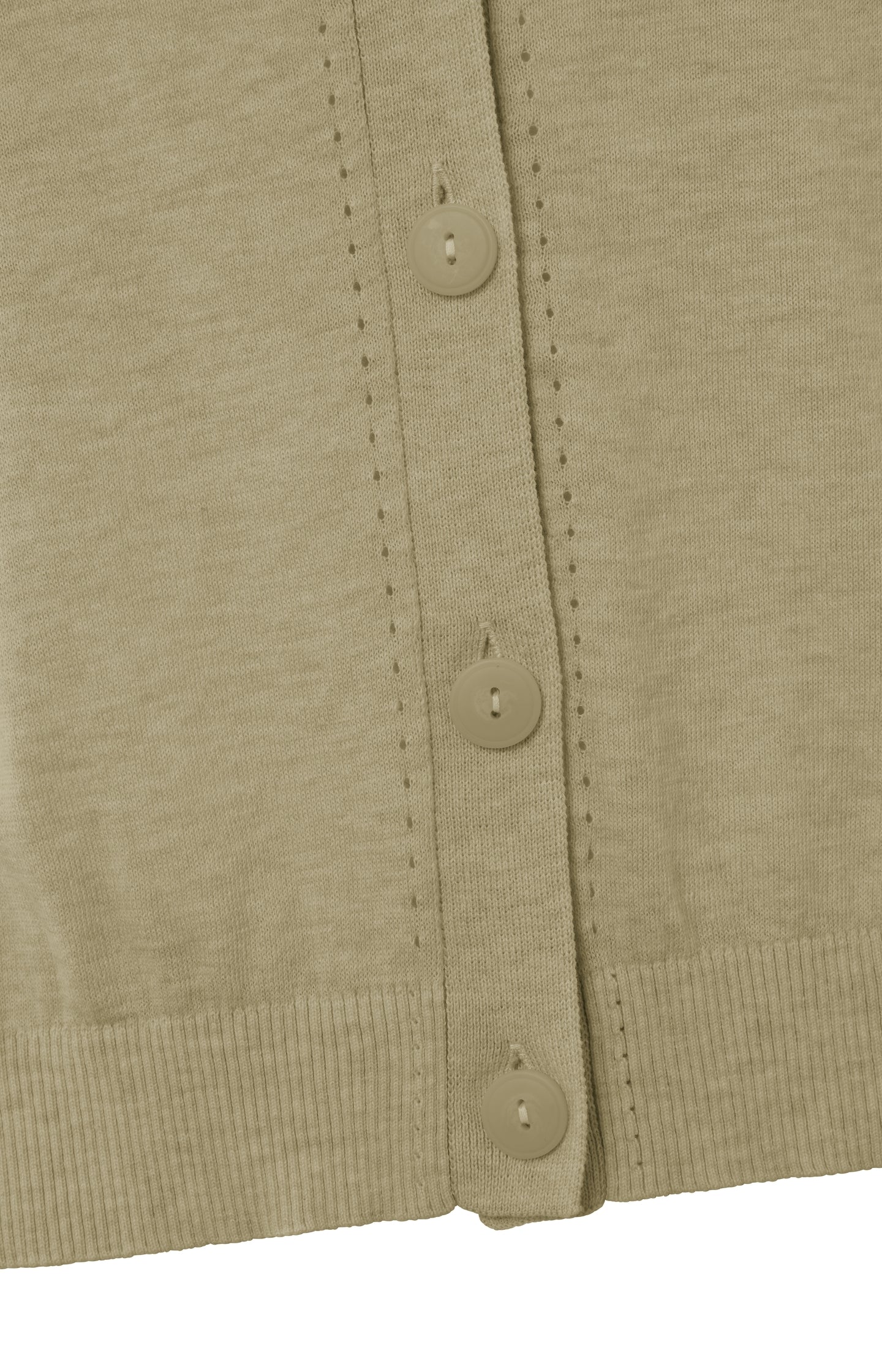 Sleeveless cardigan with V-neck, buttons and stitched detail