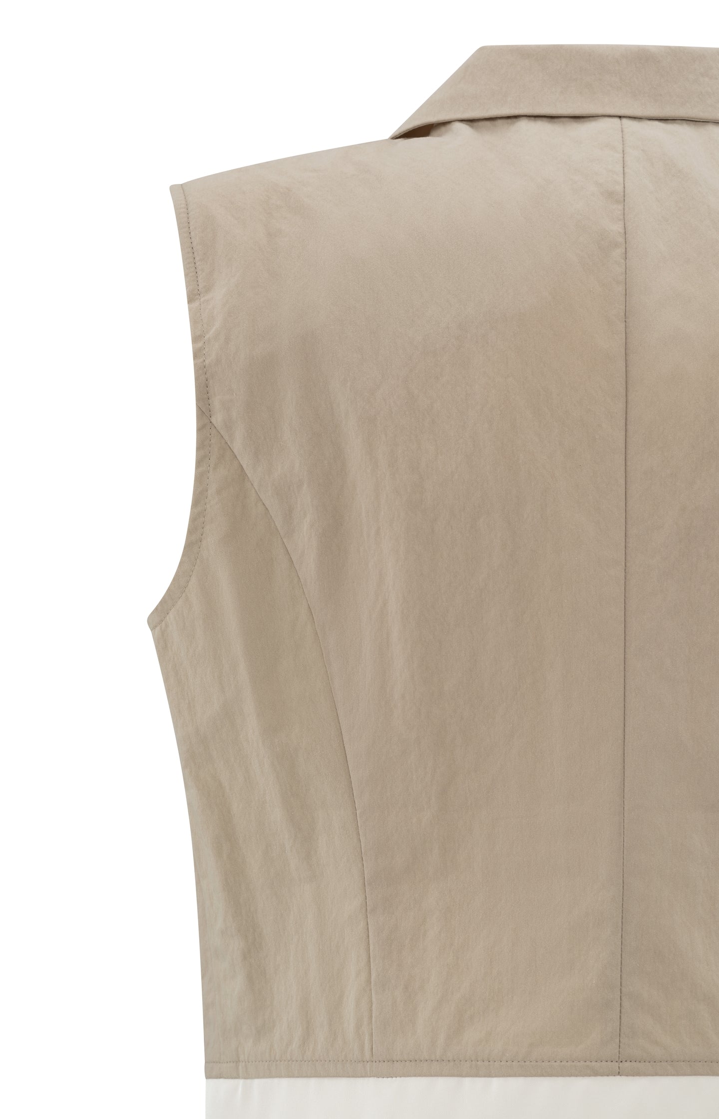 Sleeveless cotton gilet with contrasting details