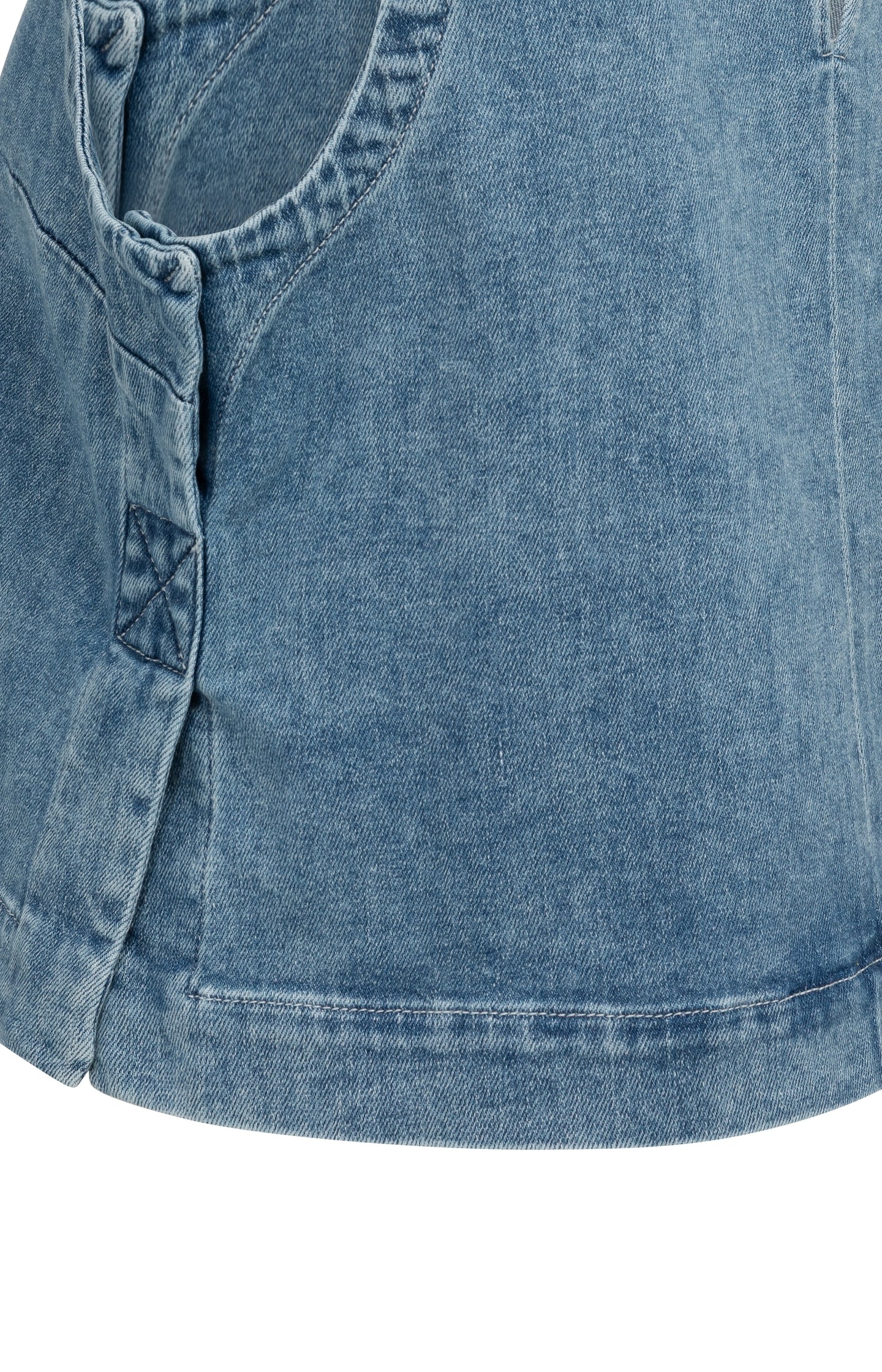 Sleeveless denim top with seam details