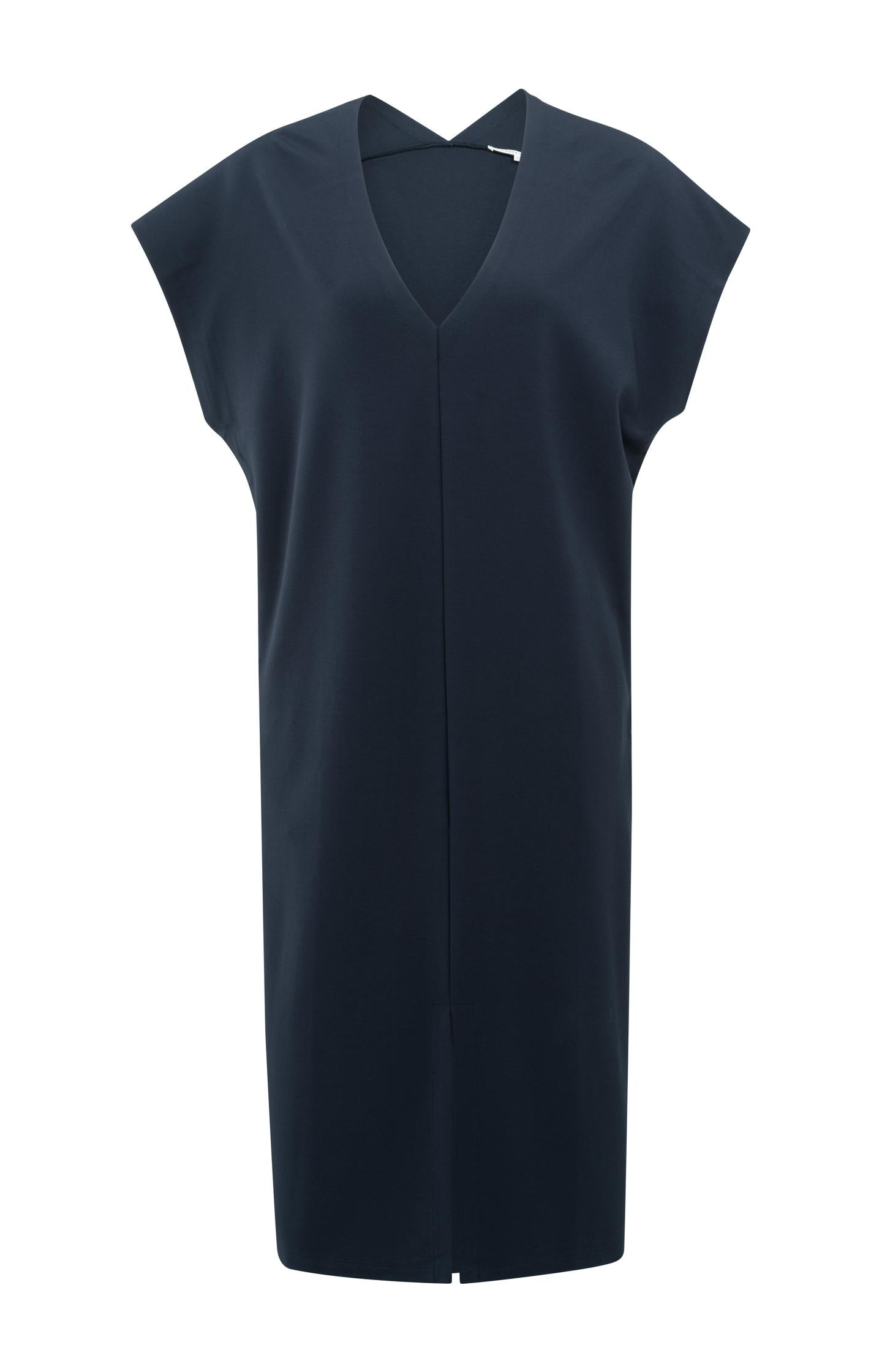 Sleeveless dress with double V-neck and front slit - Type: product