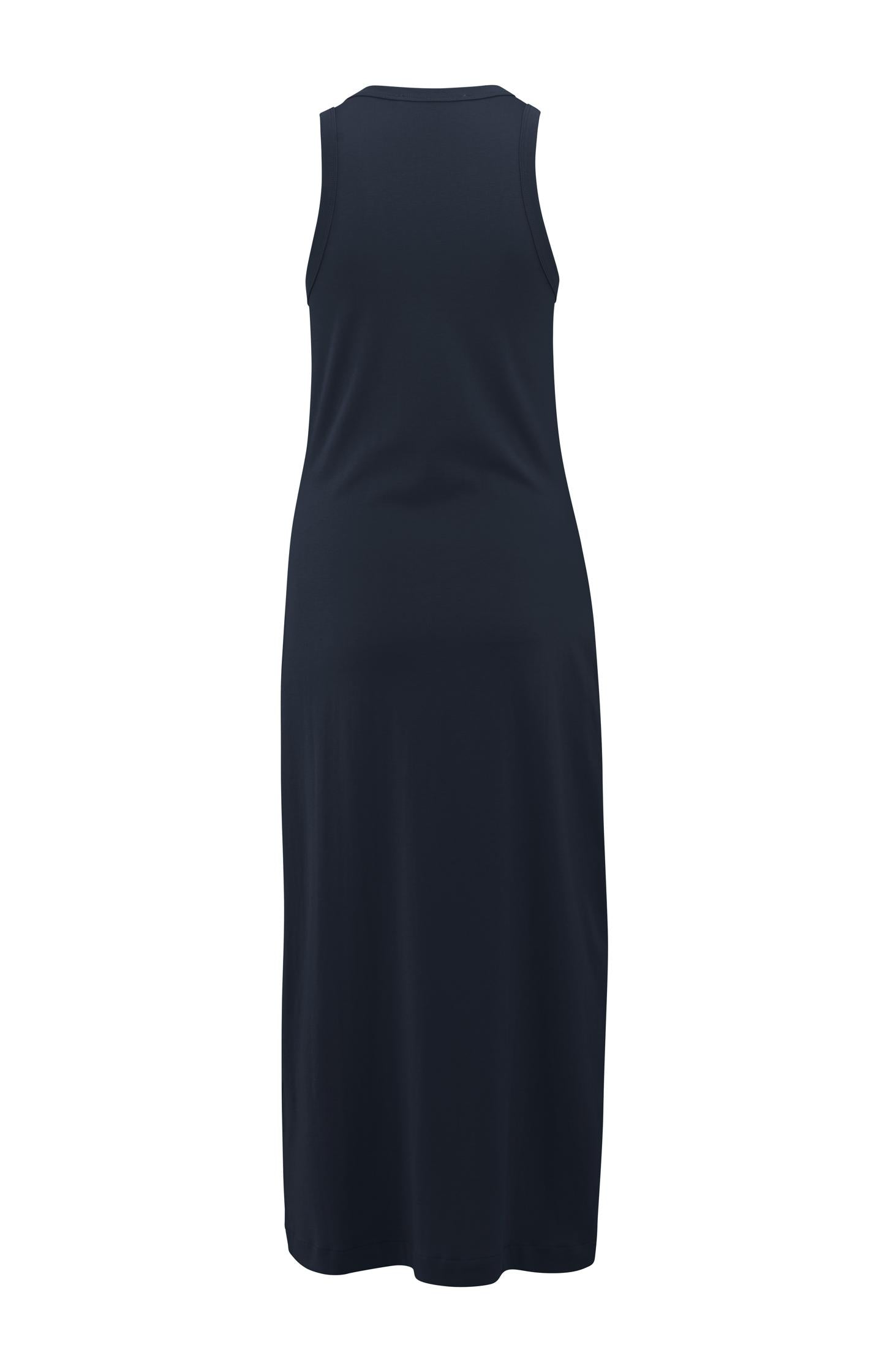Sleeveless dress with waist tie detail