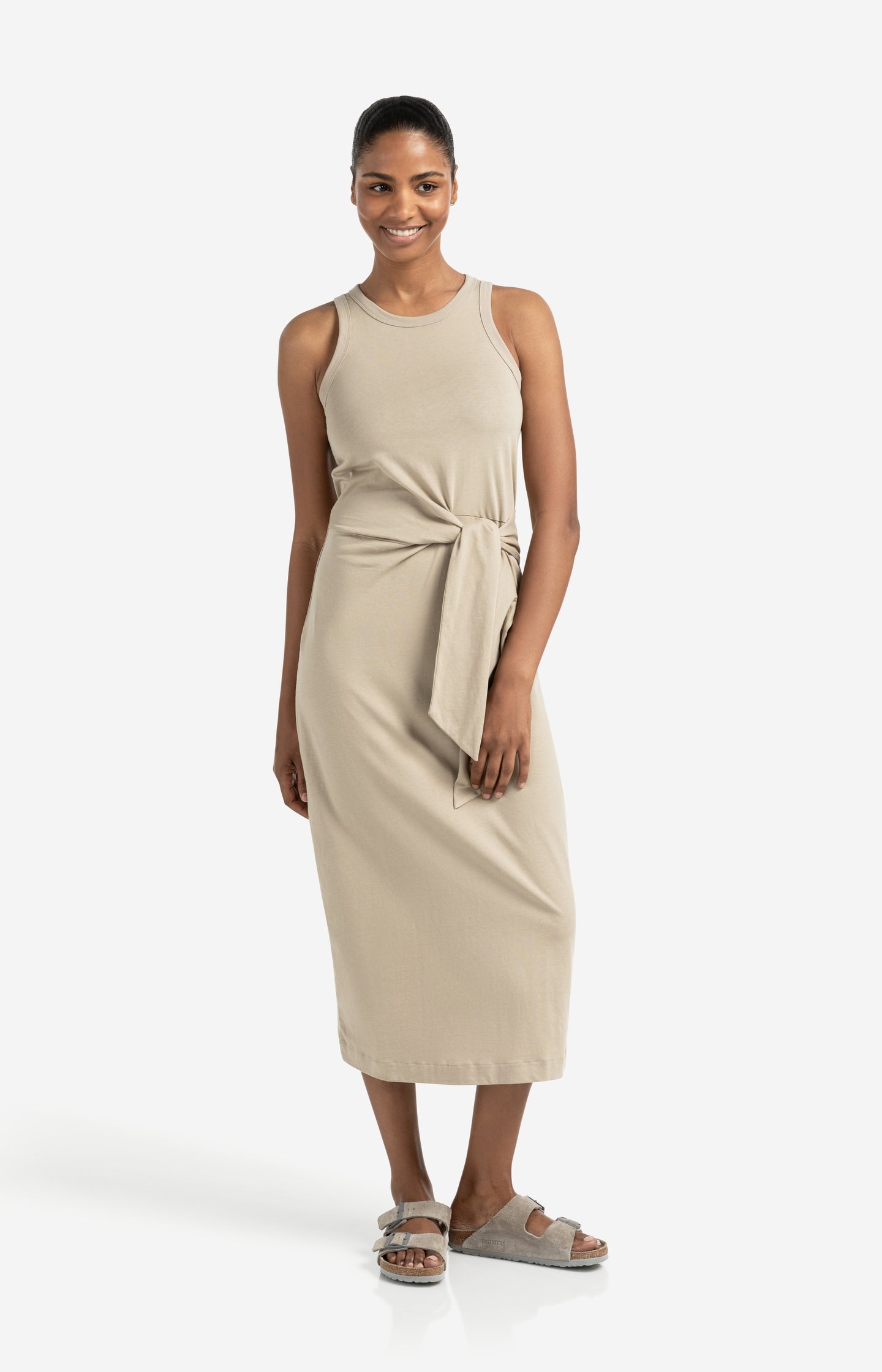 Sleeveless dress with waist tie detail - Type: lookbook