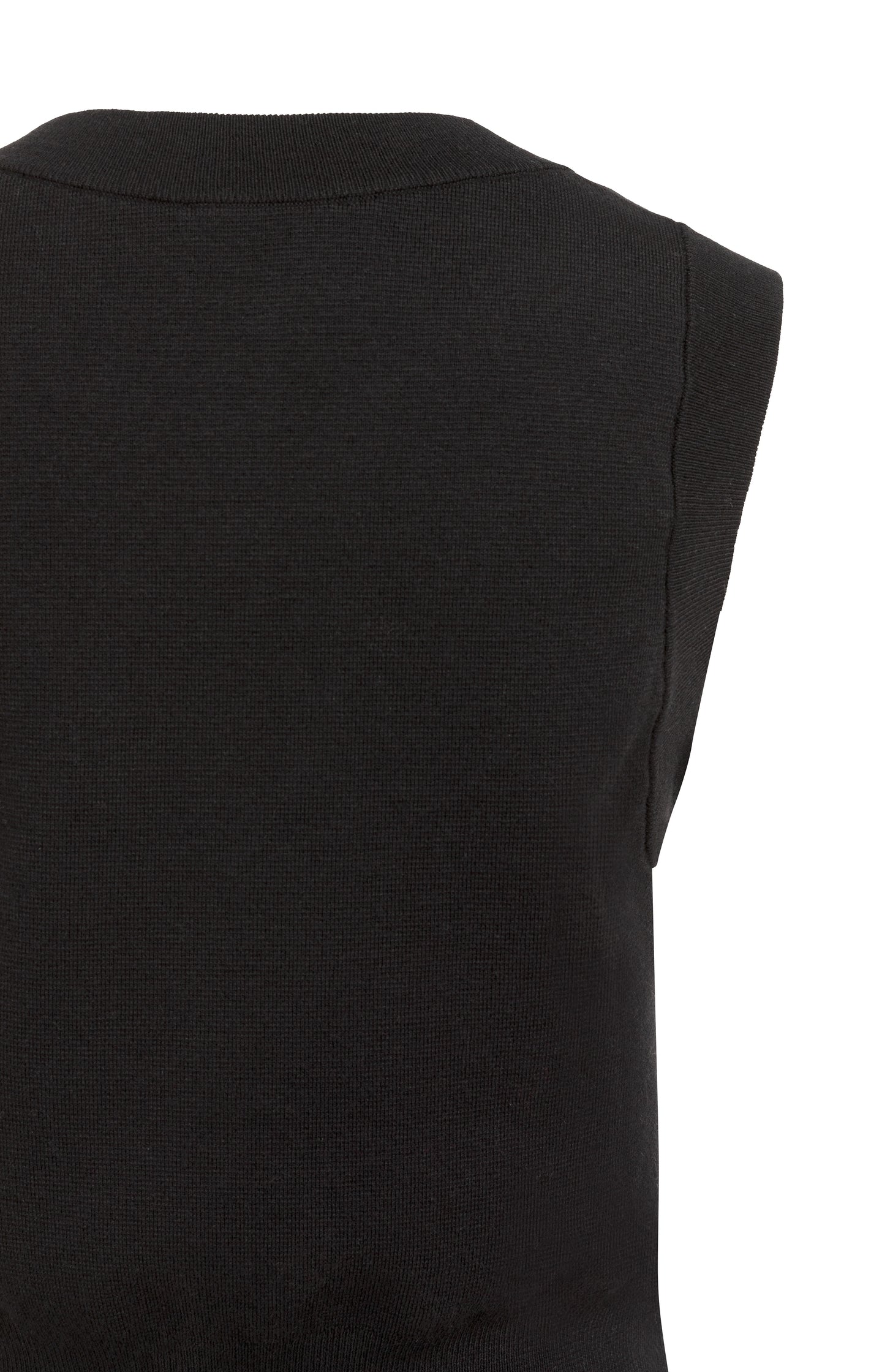 Sleeveless fine knitted cardigan with button closure