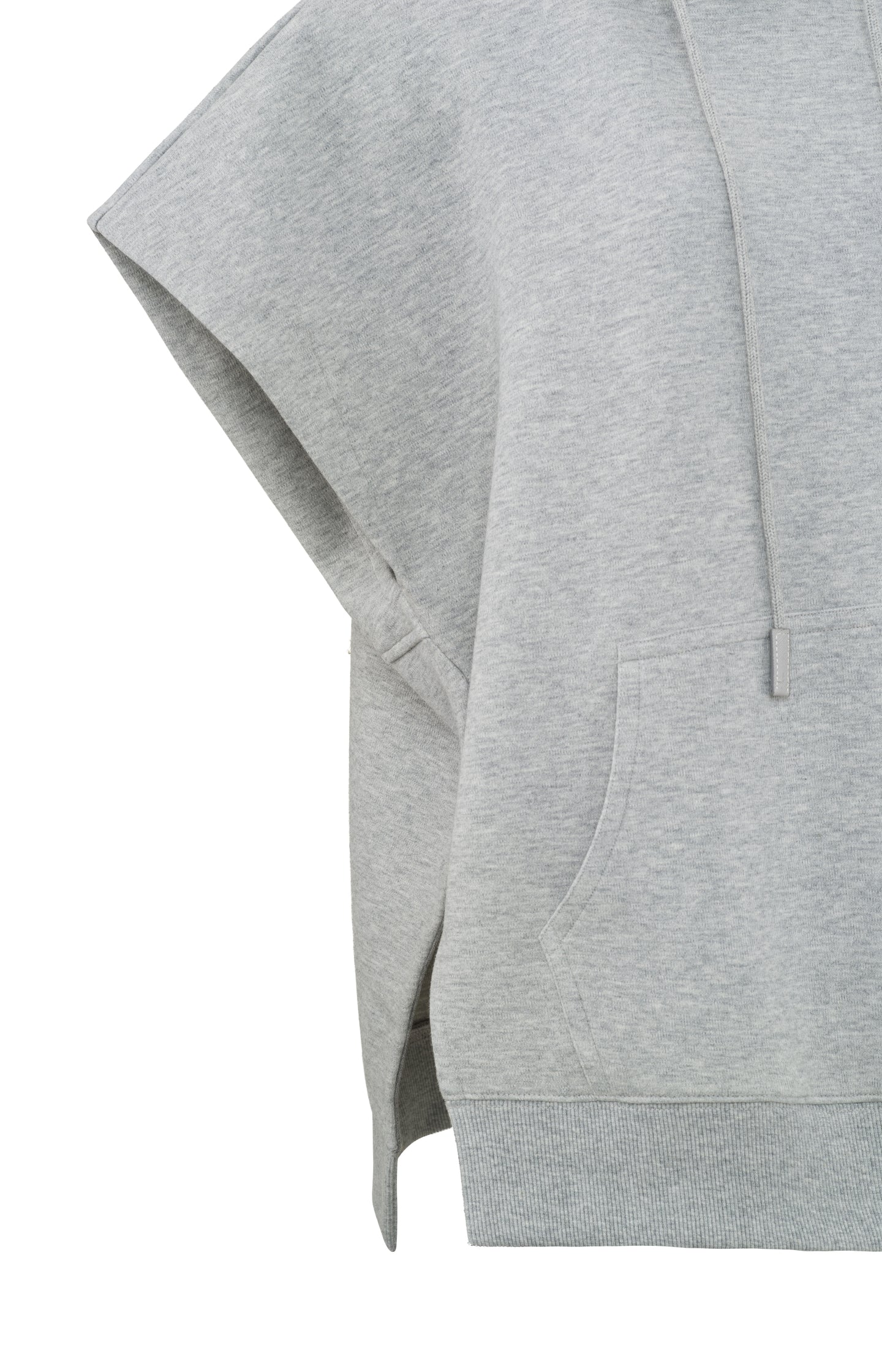 Sleeveless hoodie with pockets and drawstring in wide fit