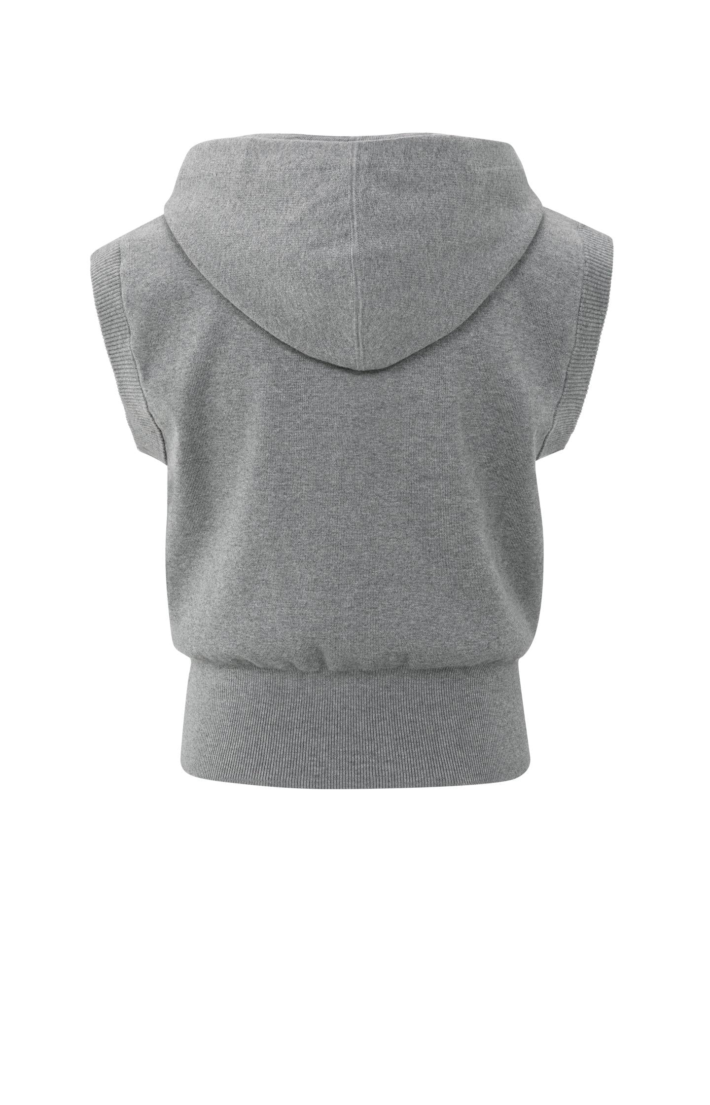 Sleeveless hoodie with zipper and hood