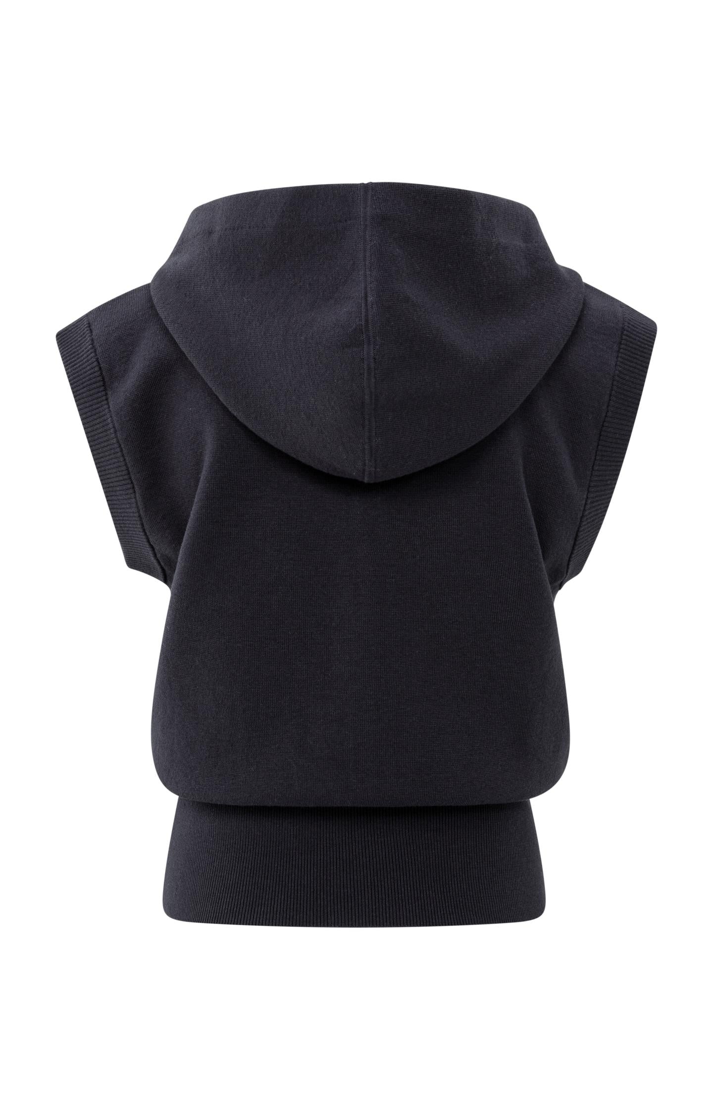 Sleeveless hoodie with zipper and hood