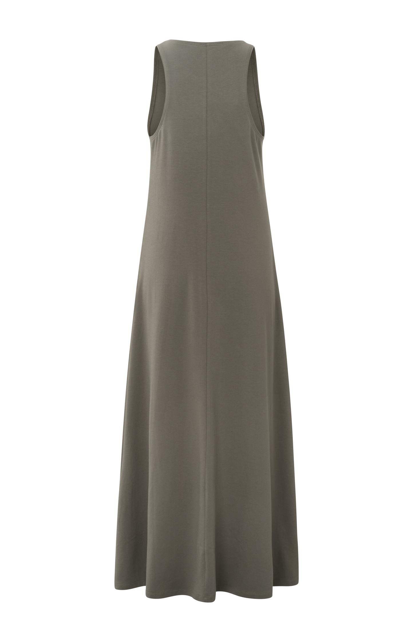 Sleeveless jersey maxi dress in free-flowing fit