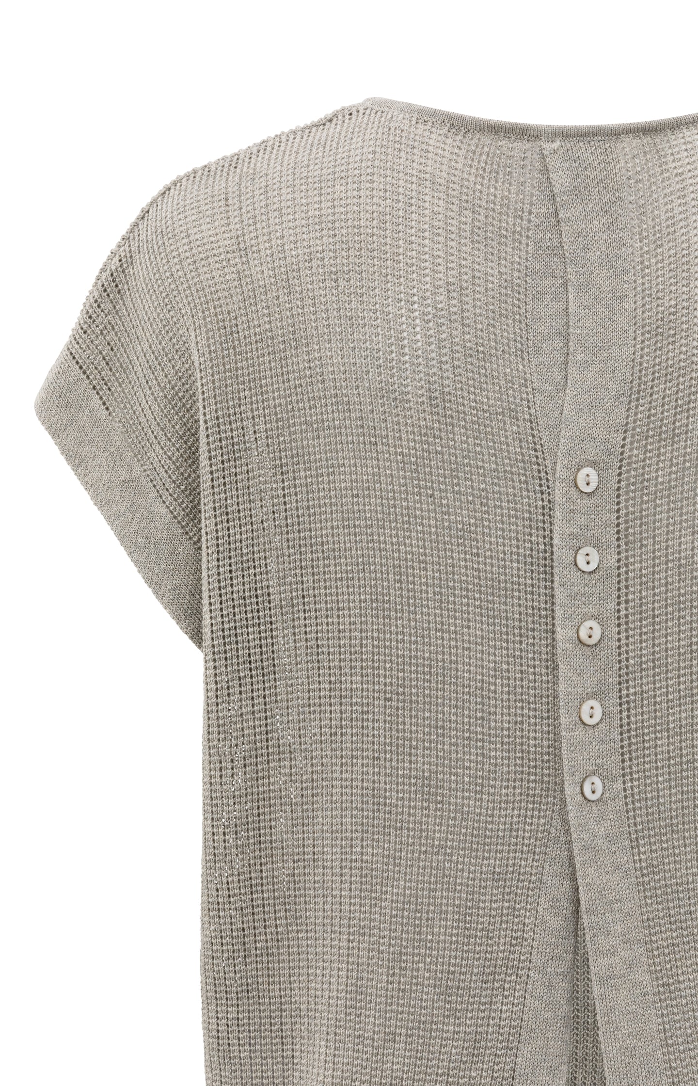 Sleeveless knit top with back button detail