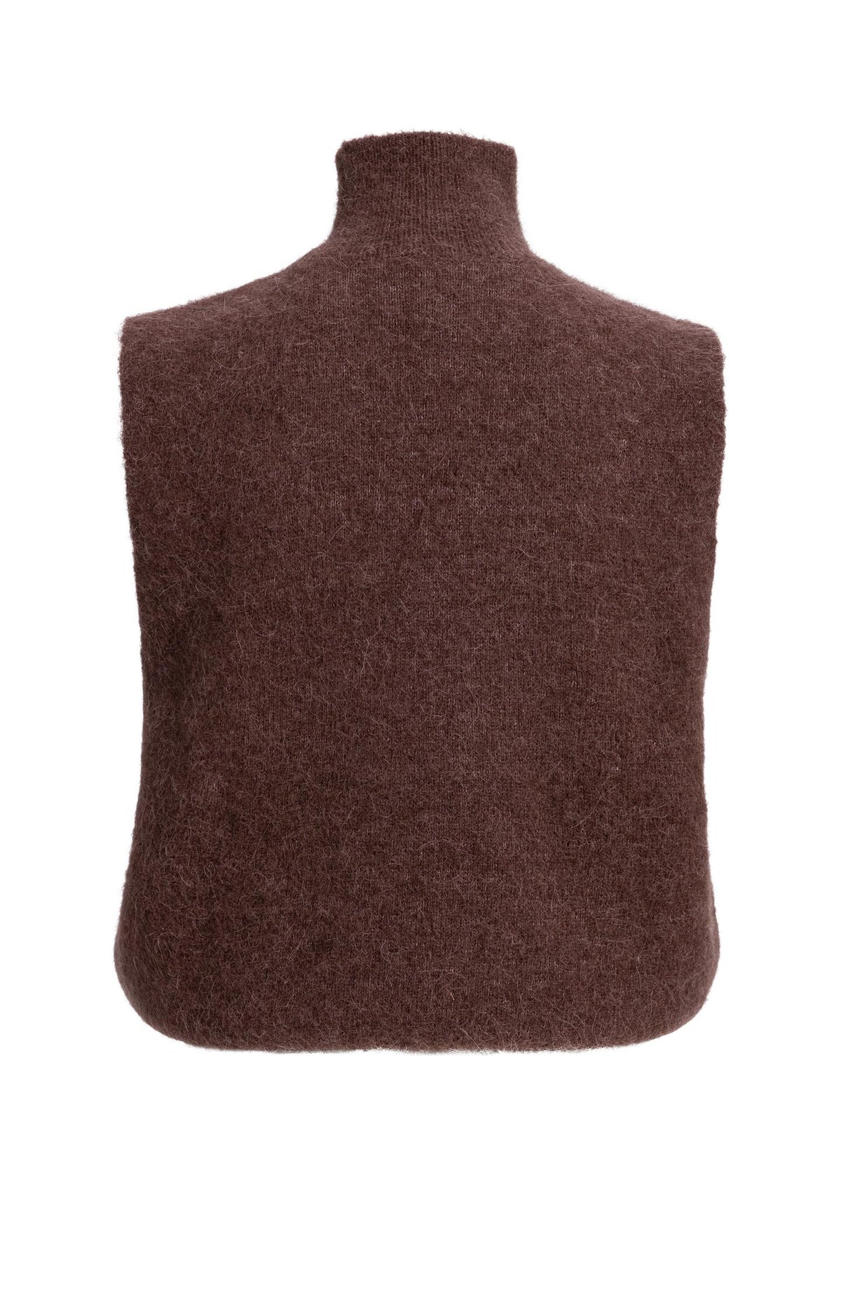 Pull sans manches en maille, col montant - Bitter Chocolate Red