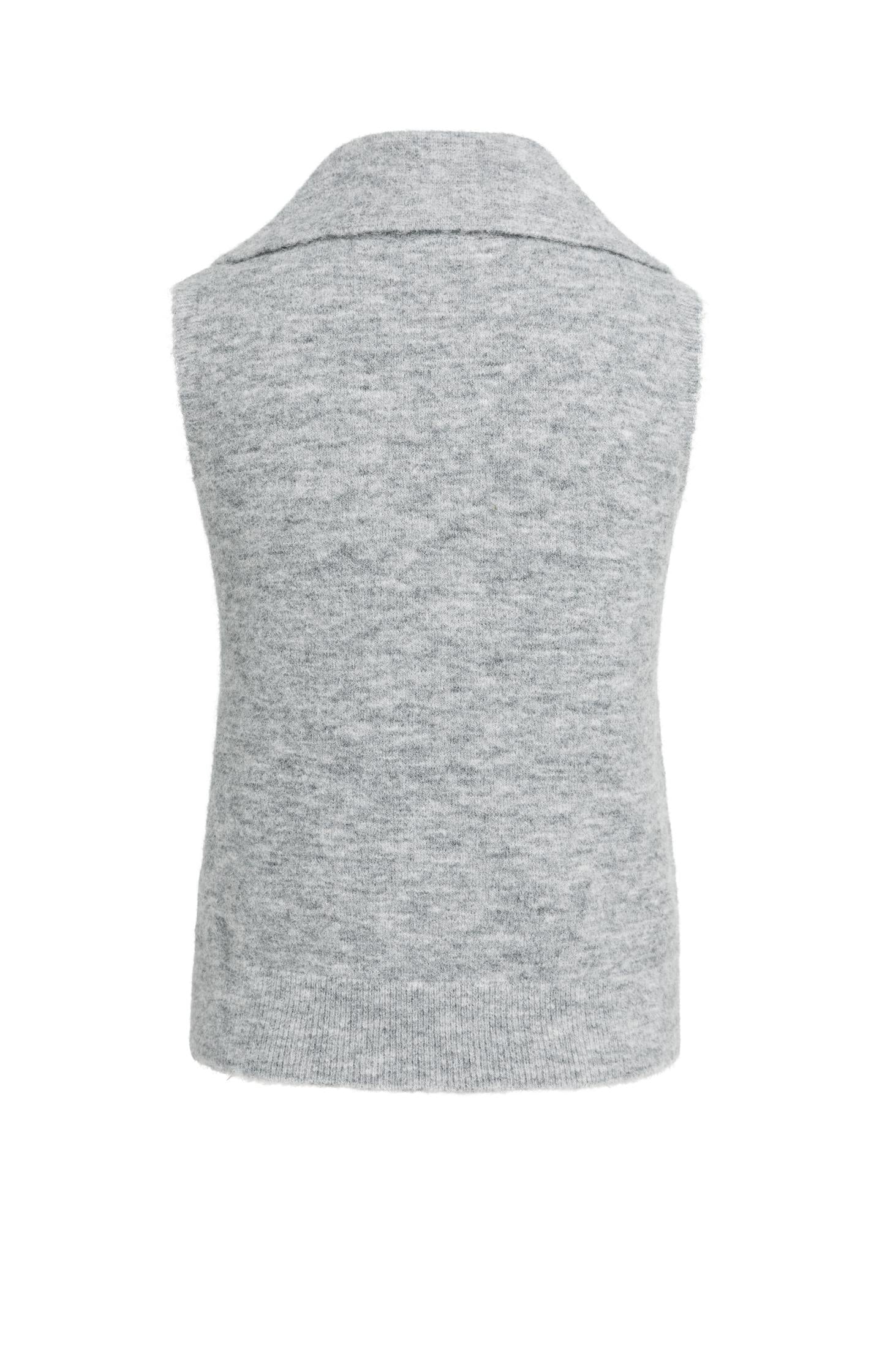 Sleeveless knitted top with collar - Type: lookbook