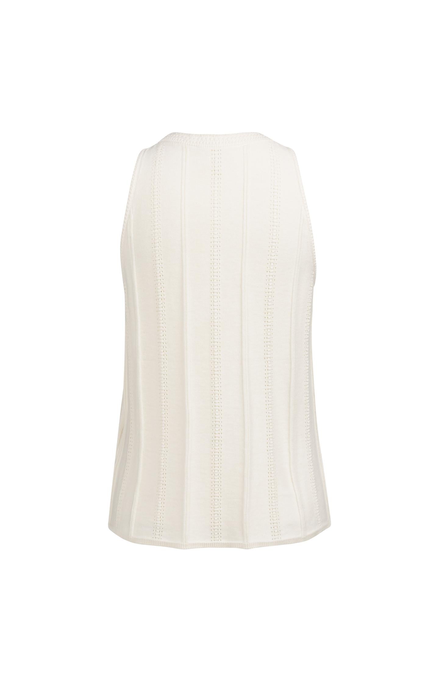 Sleeveless knitted top with textured pattern - Type: lookbook