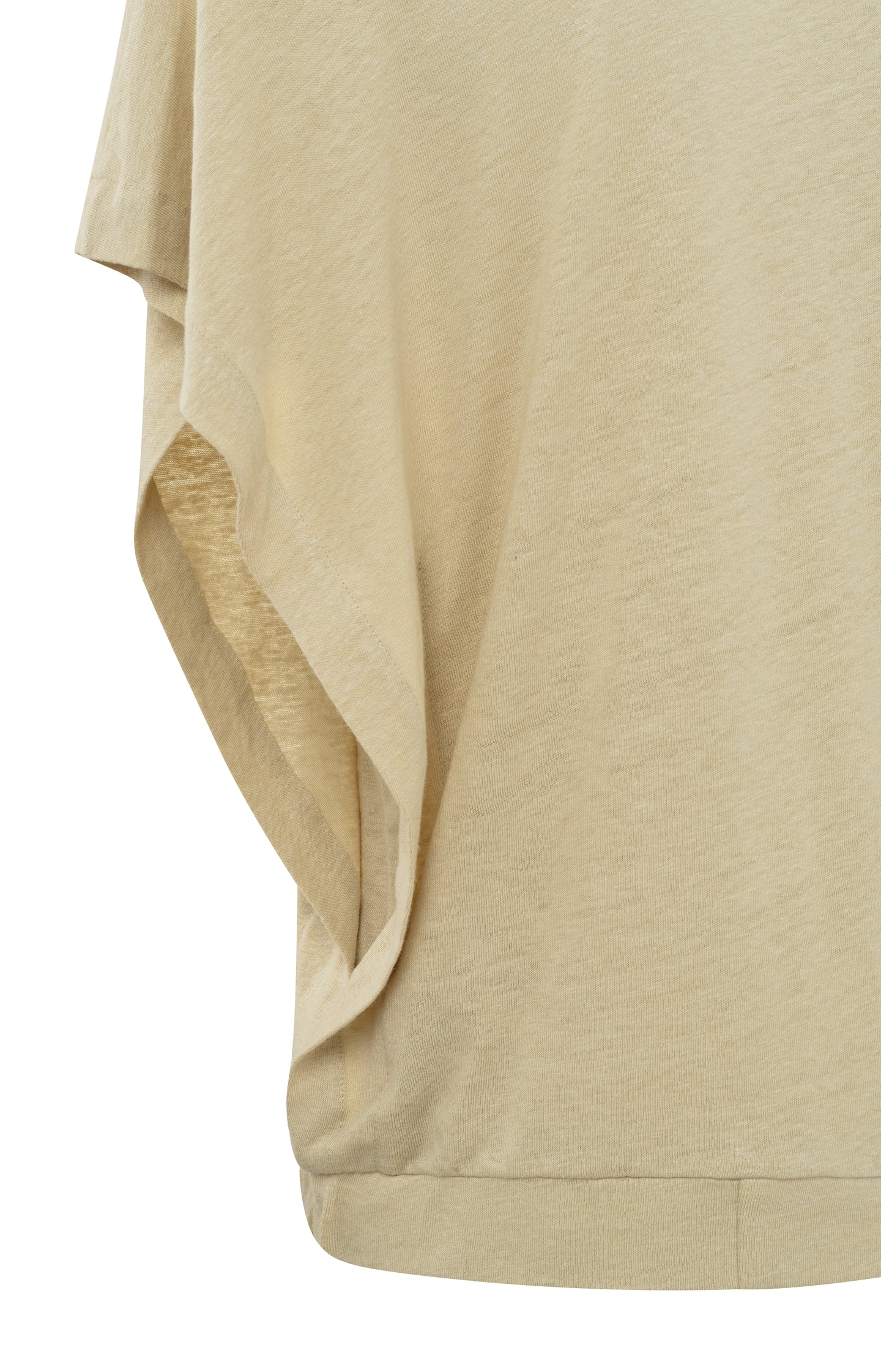 Sleeveless linen top with V-neck and elastic waistband