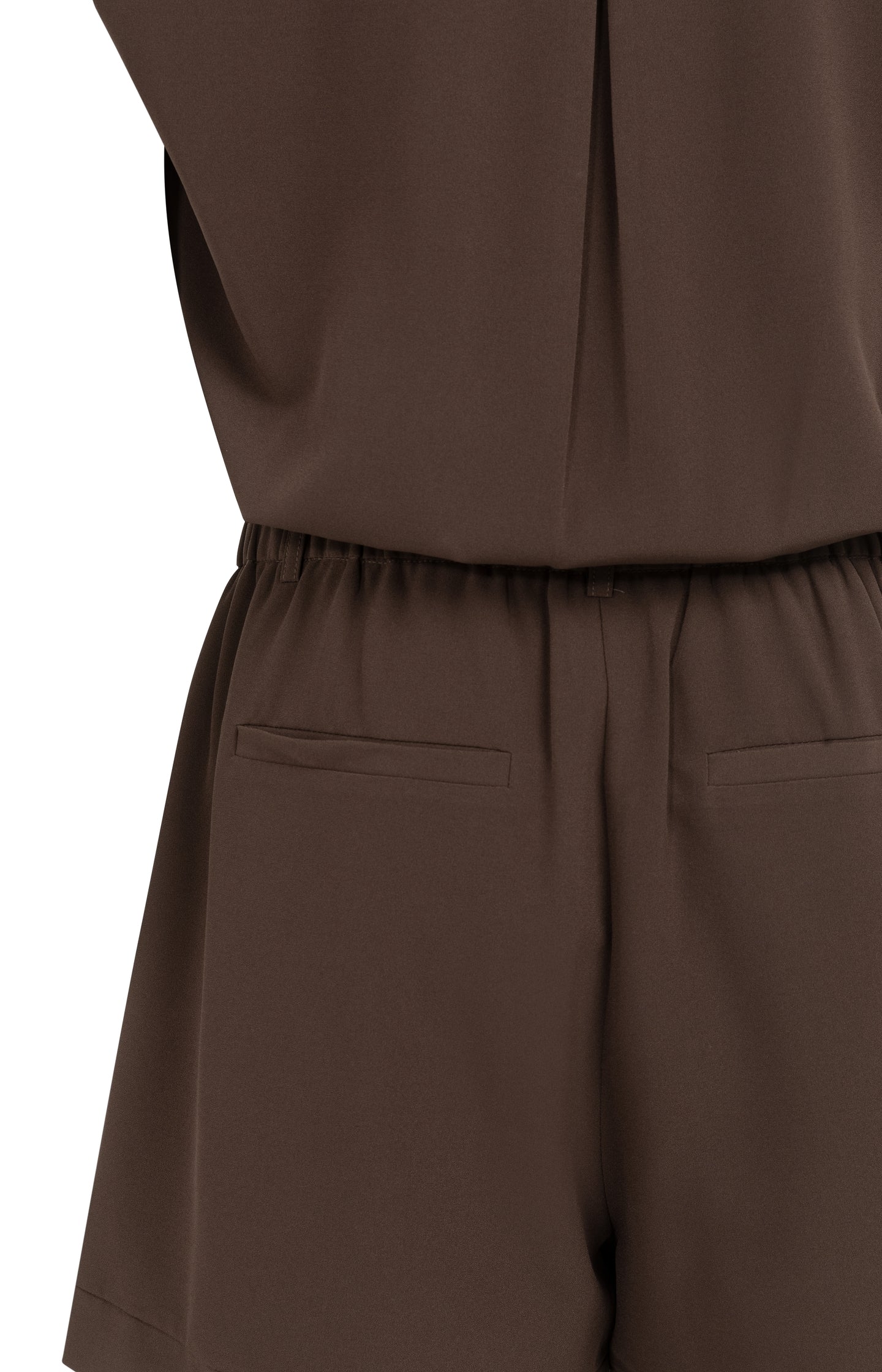 Sleeveless playsuit with wrap effect