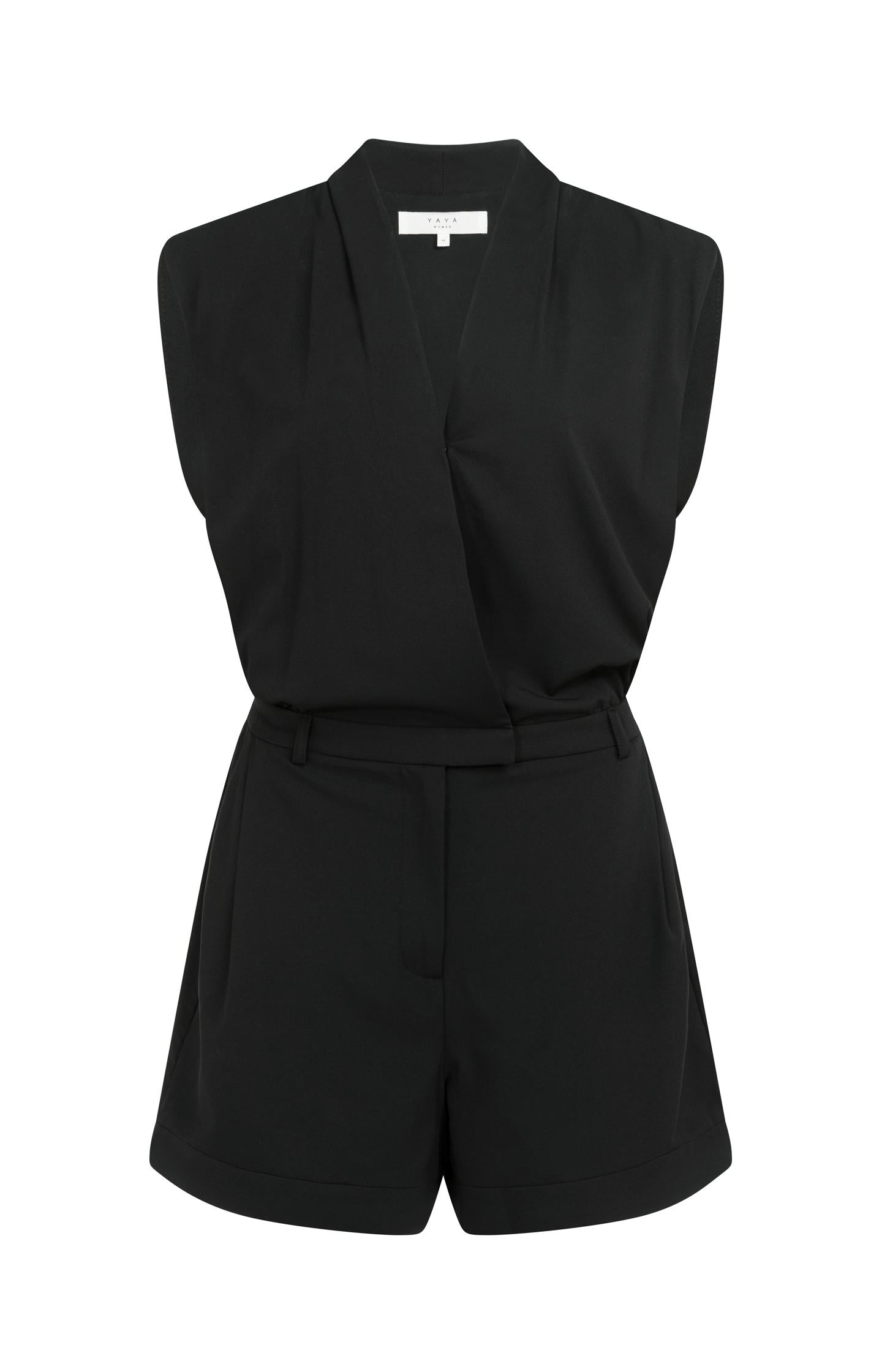 Ärmelloser Playsuit in Wickeloptik