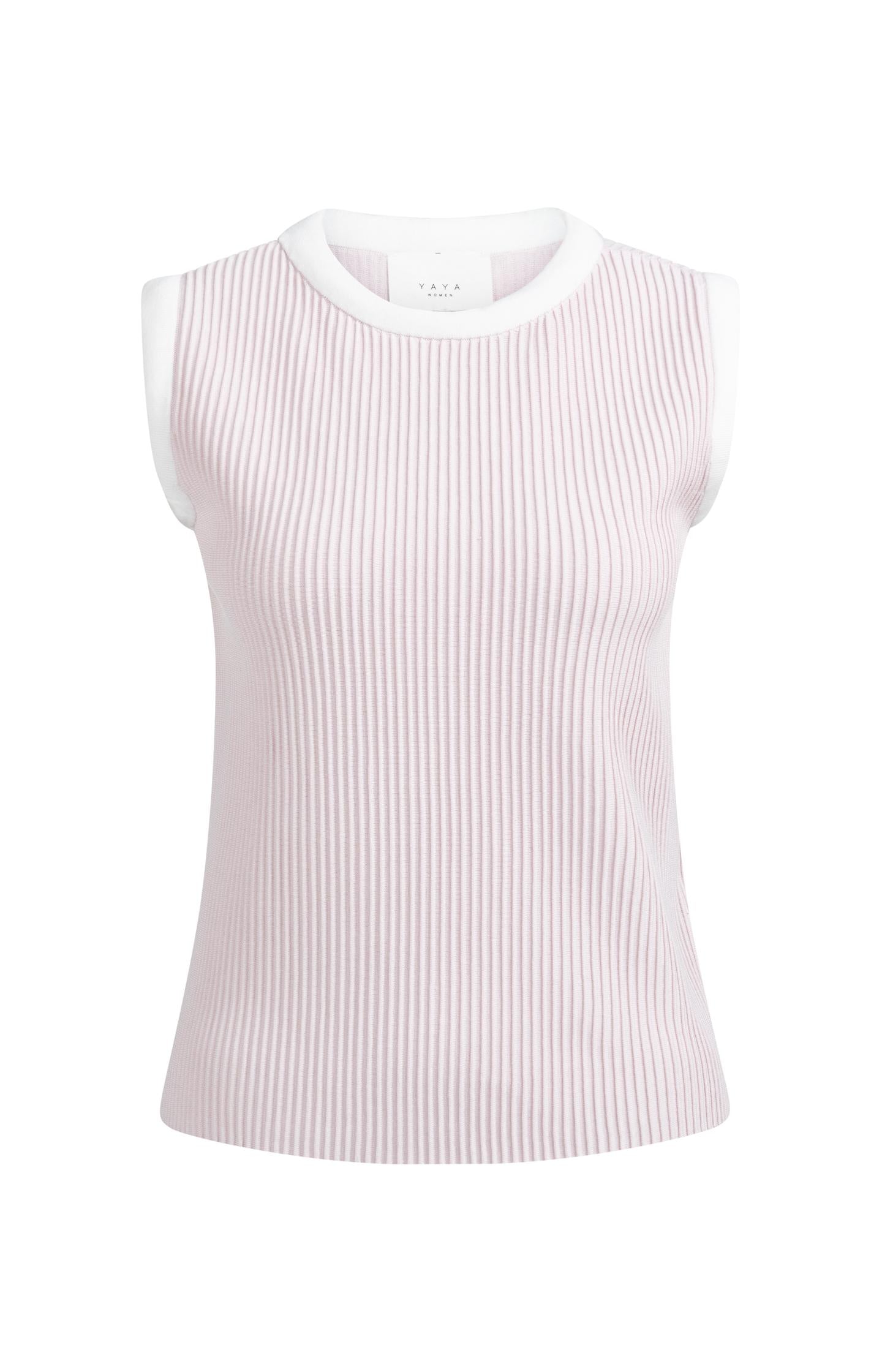 Sleeveless ribbed sweater with crew neckline - Type: product