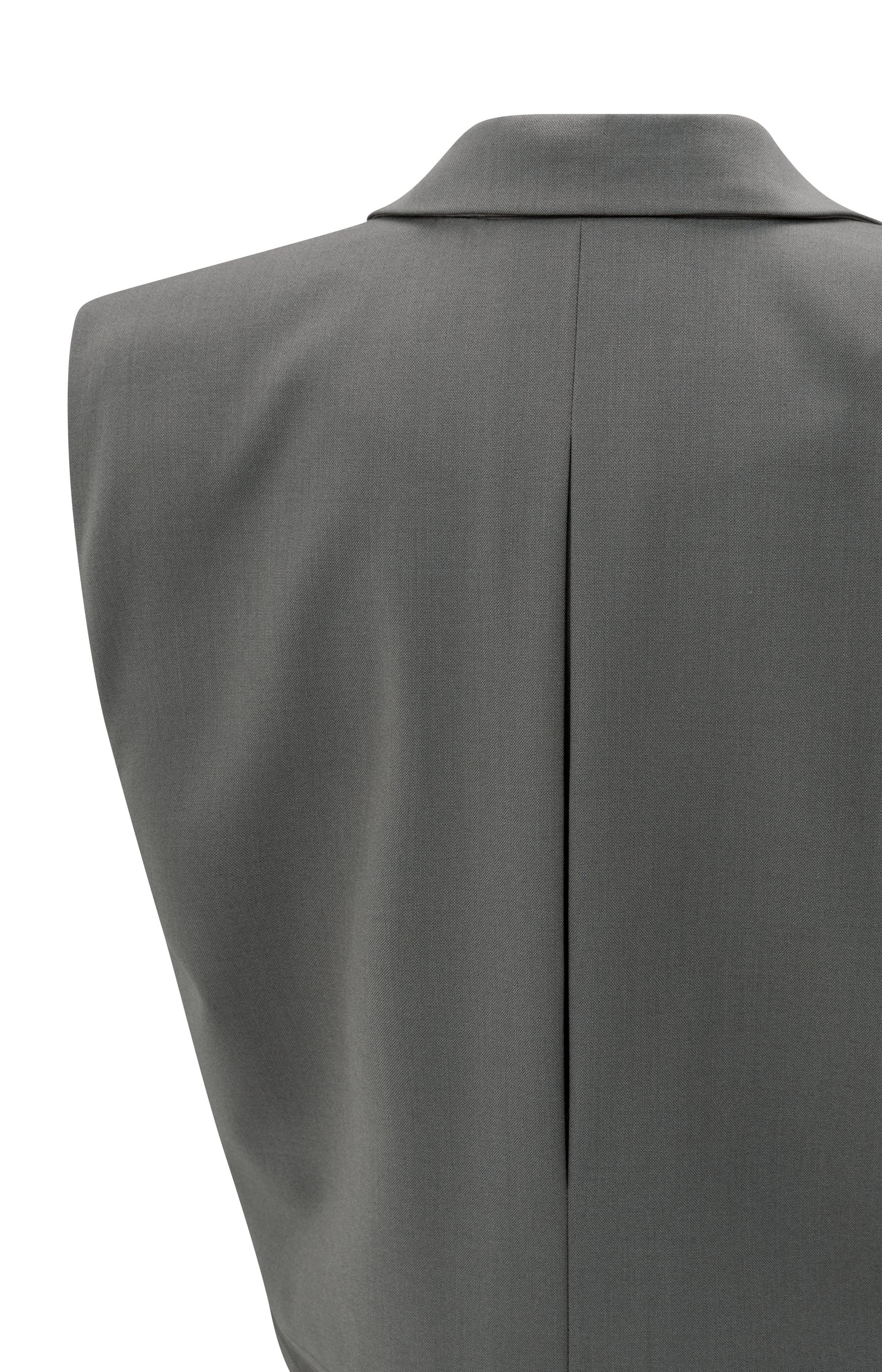 Sleeveless short blazer with double layer effect