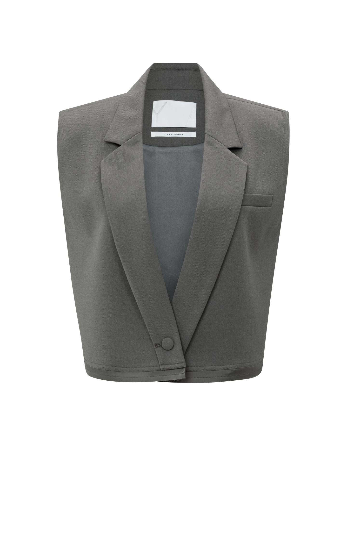 Sleeveless short blazer with double layer effect - Type: product