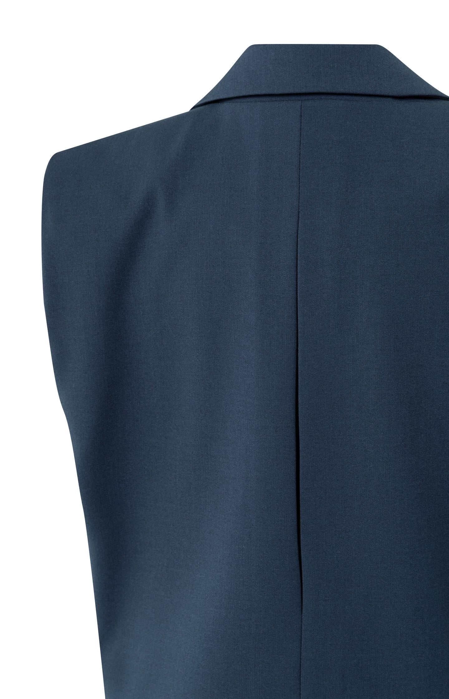 Sleeveless short blazer with double layer effect