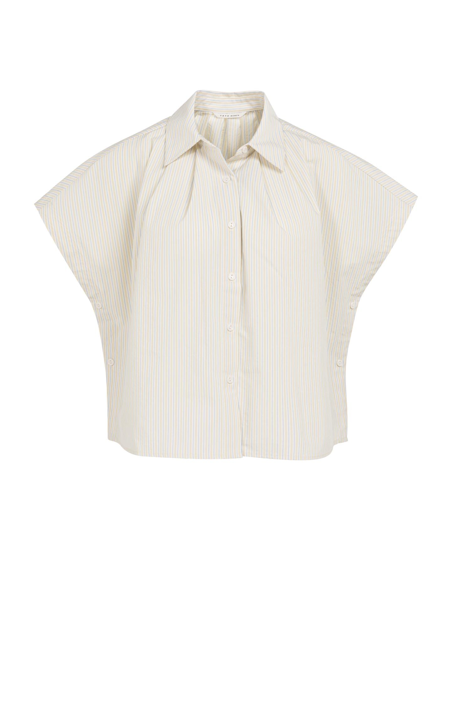 Sleeveless striped blouse with button detail - Type: product