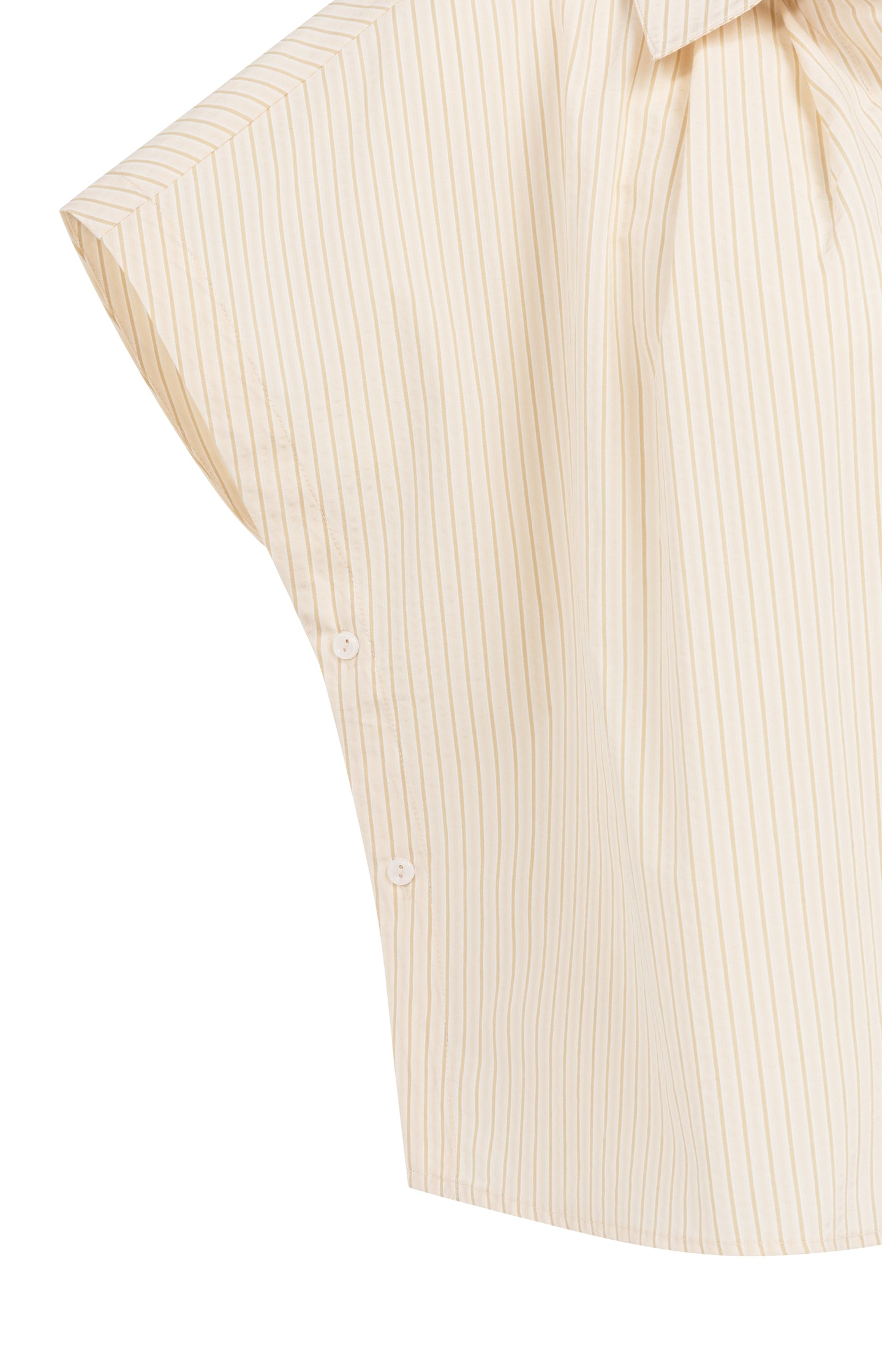 Sleeveless striped blouse with button detail