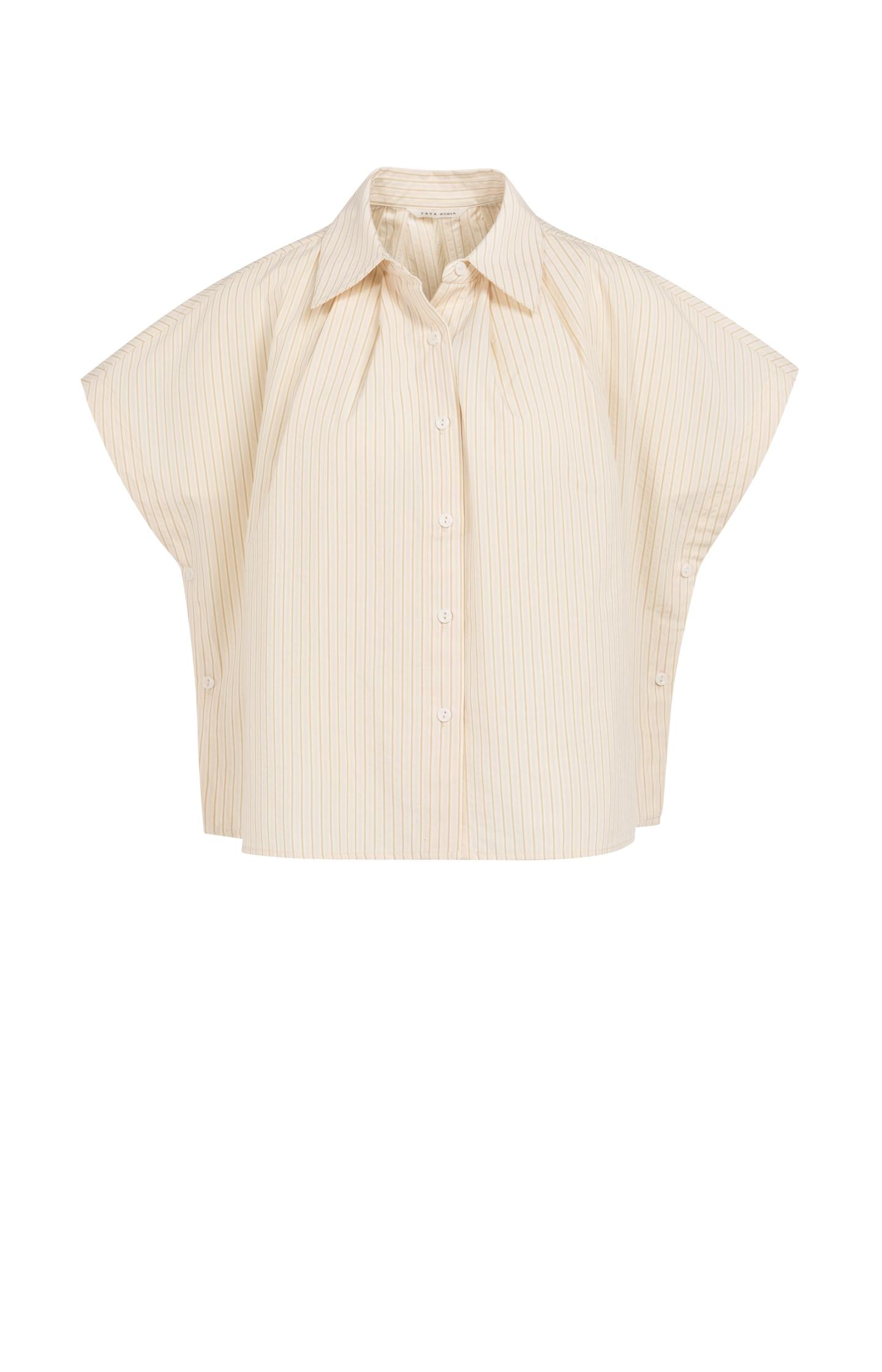 Sleeveless striped blouse with button detail - Type: product