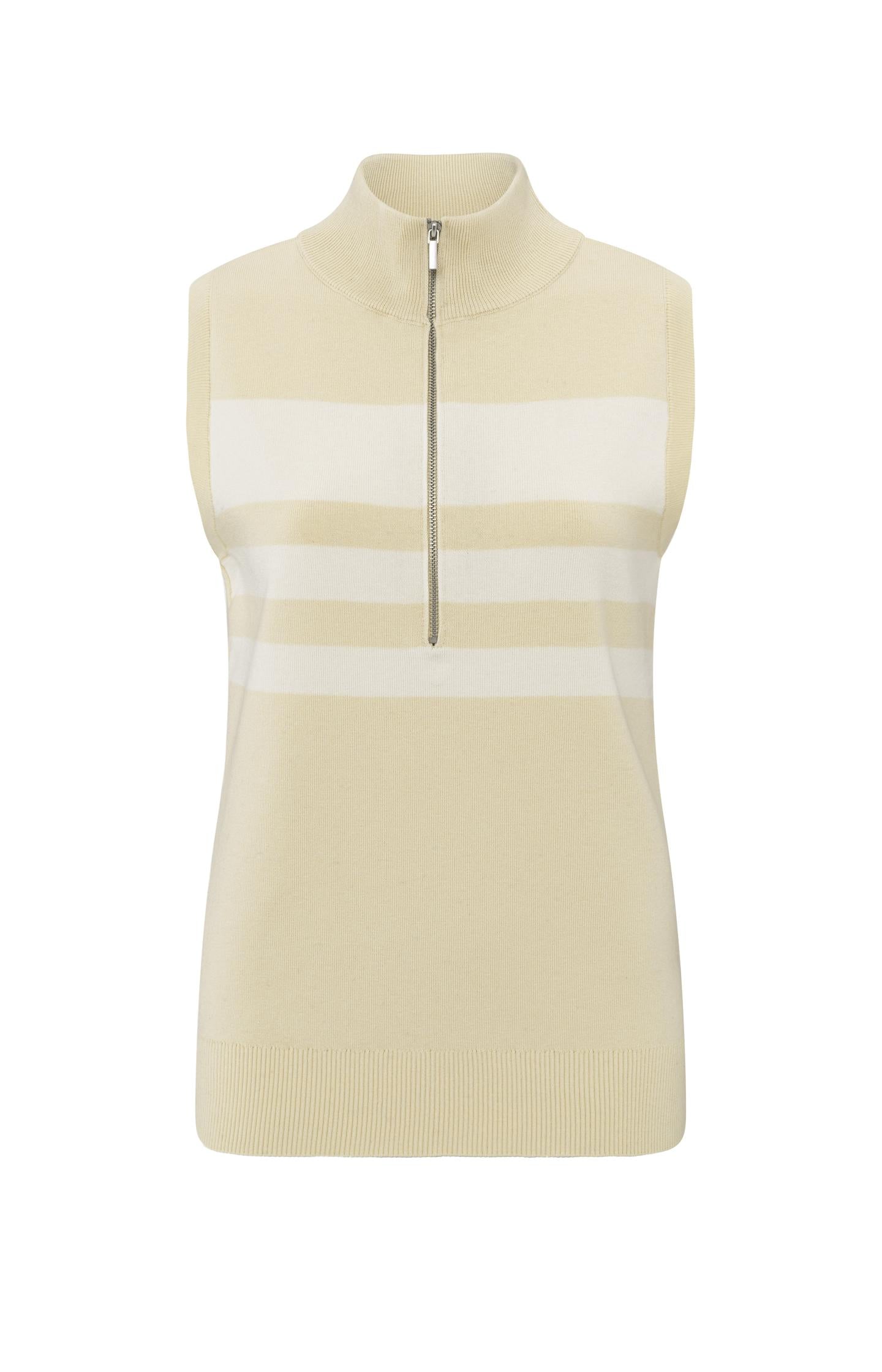 Sleeveless sweater with block stripes and half-zip - Type: product